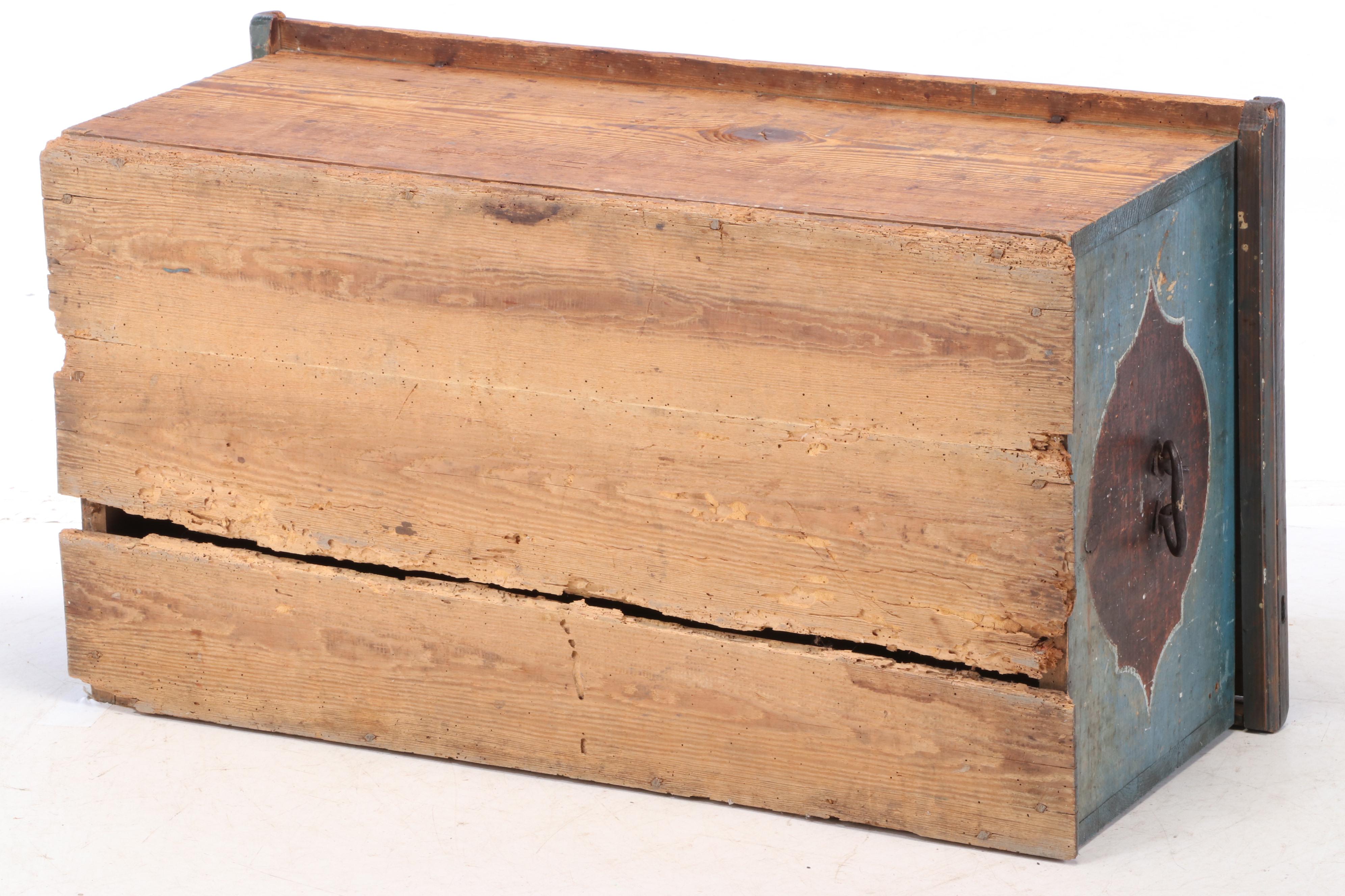 Continental Paint-Decorated Pine Blanket Chest, 19th Century