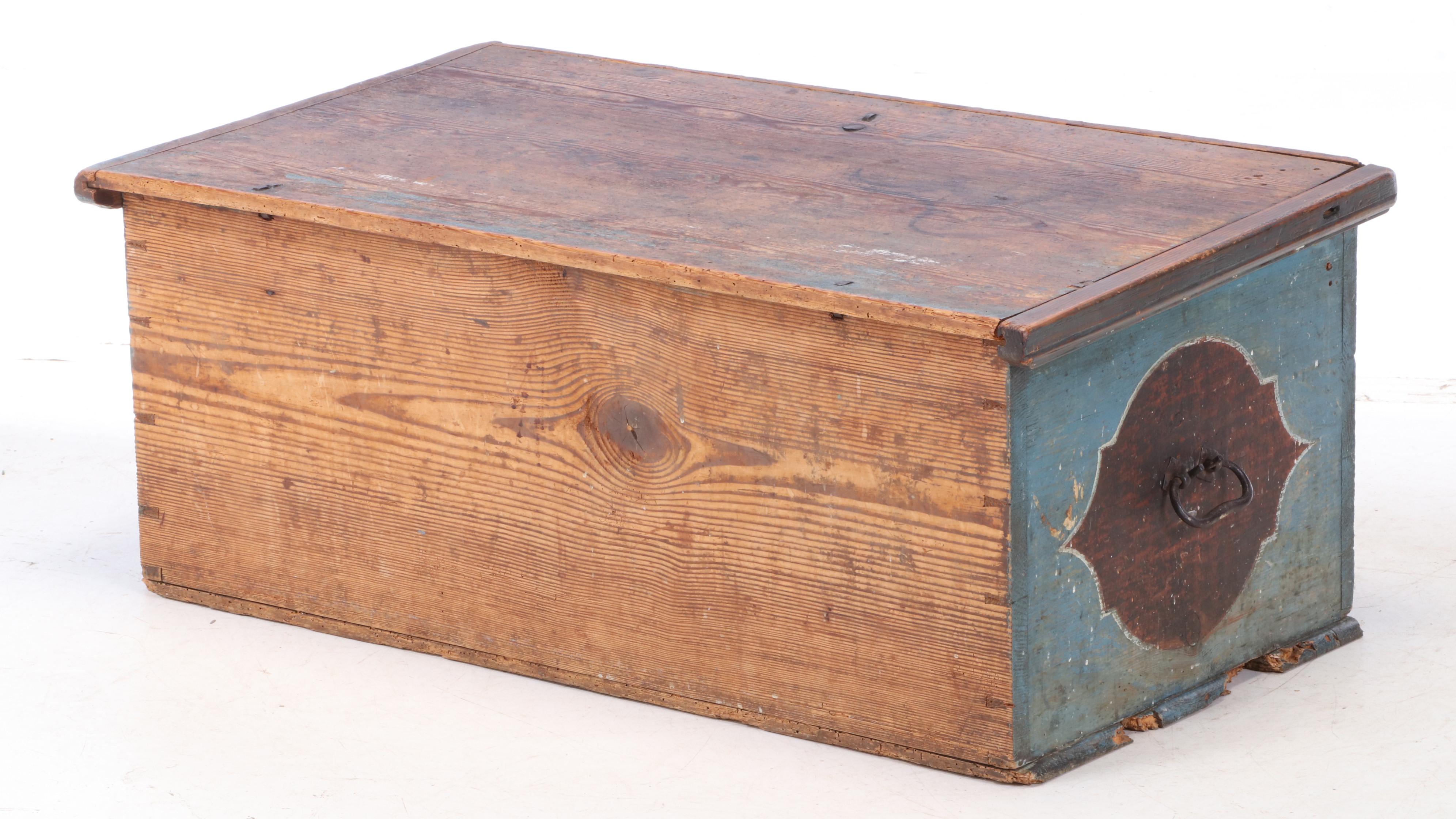 Continental Paint-Decorated Pine Blanket Chest, 19th Century