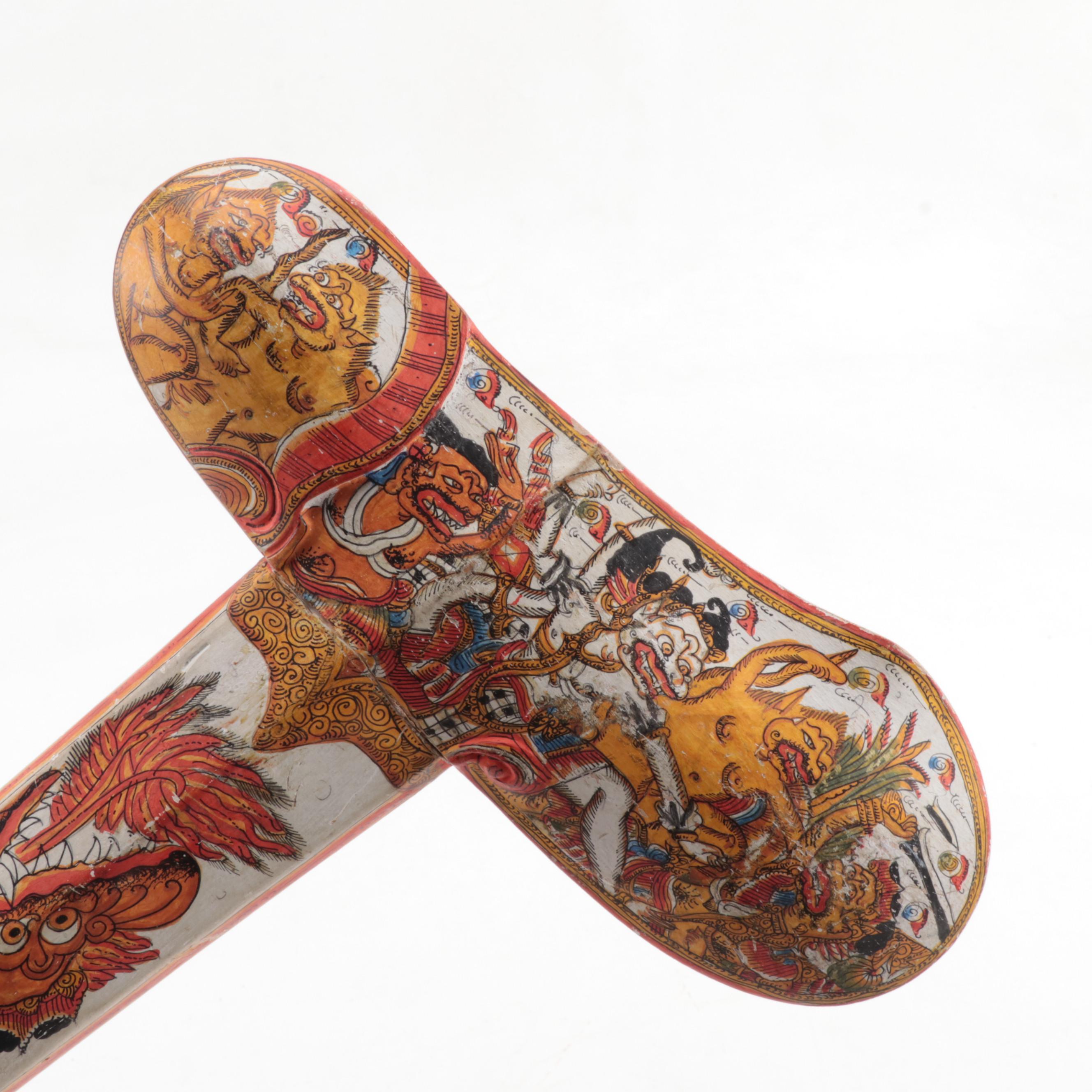 Balinese Keris and Sheath with Ramayana and Naga Scenes