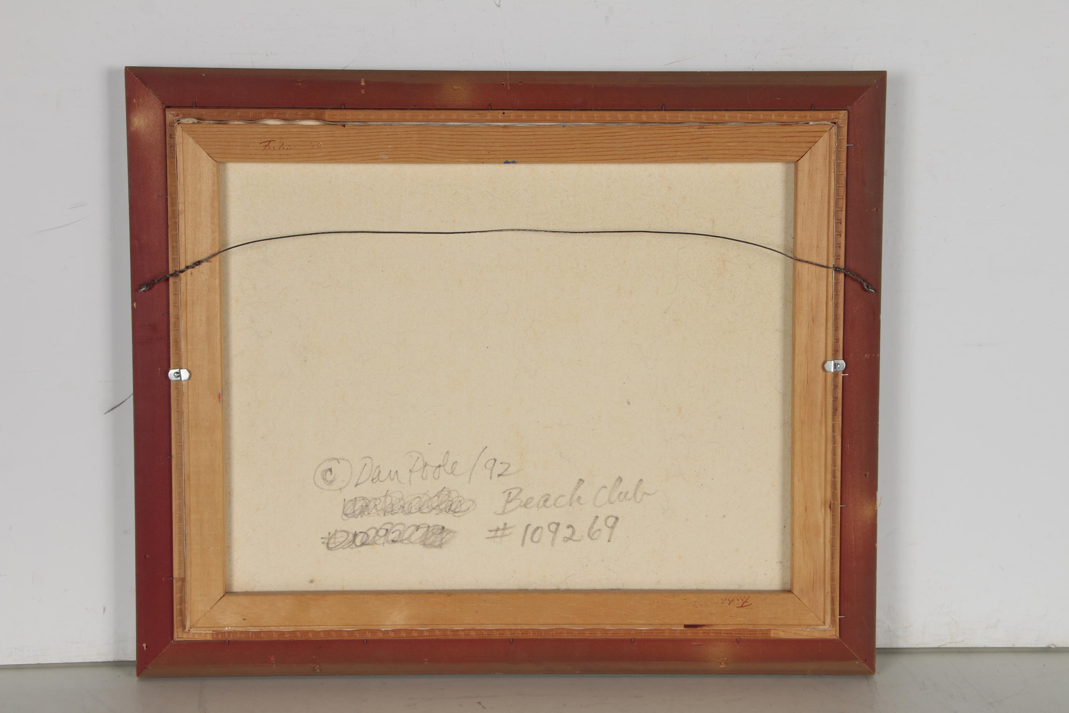 Dan Poole Acrylic Painting "Beach Club", 1992