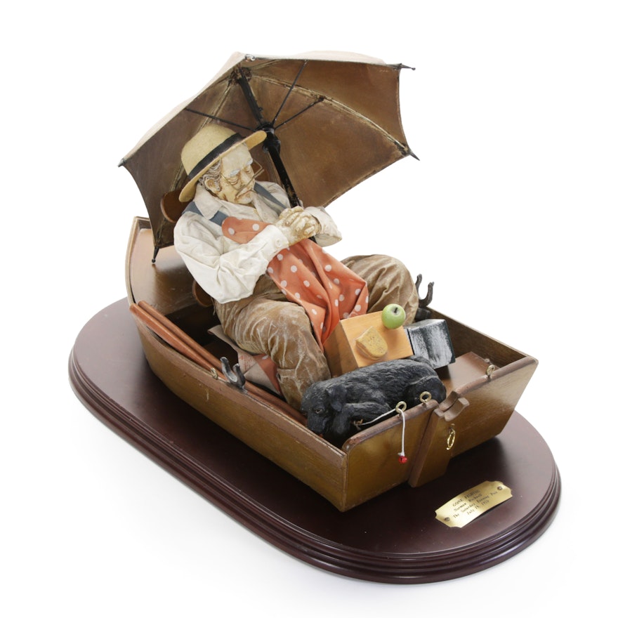 Gone Fishing Norman Rockwell Figurine by Possible Dreams, 1989
