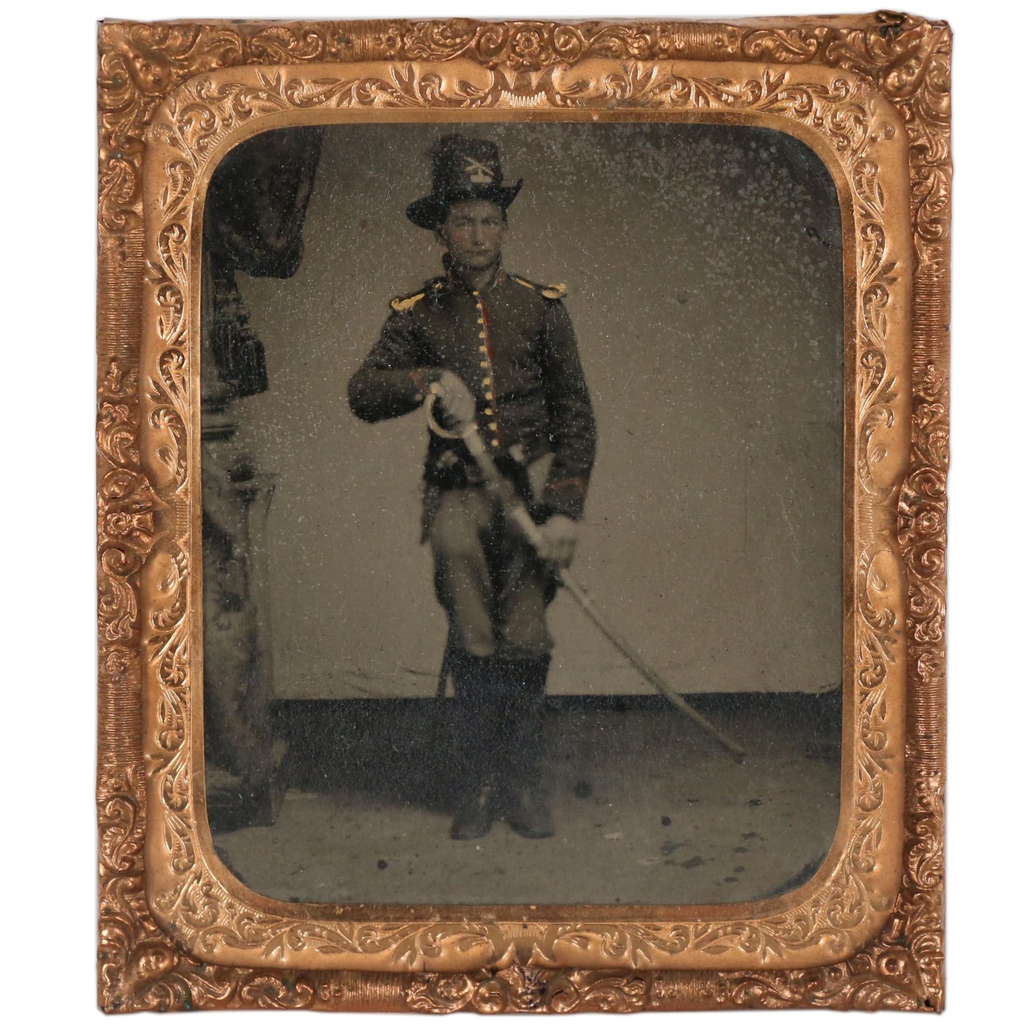 Civil War Tintype Portrait Photograph of a Union Artillery Sergeant