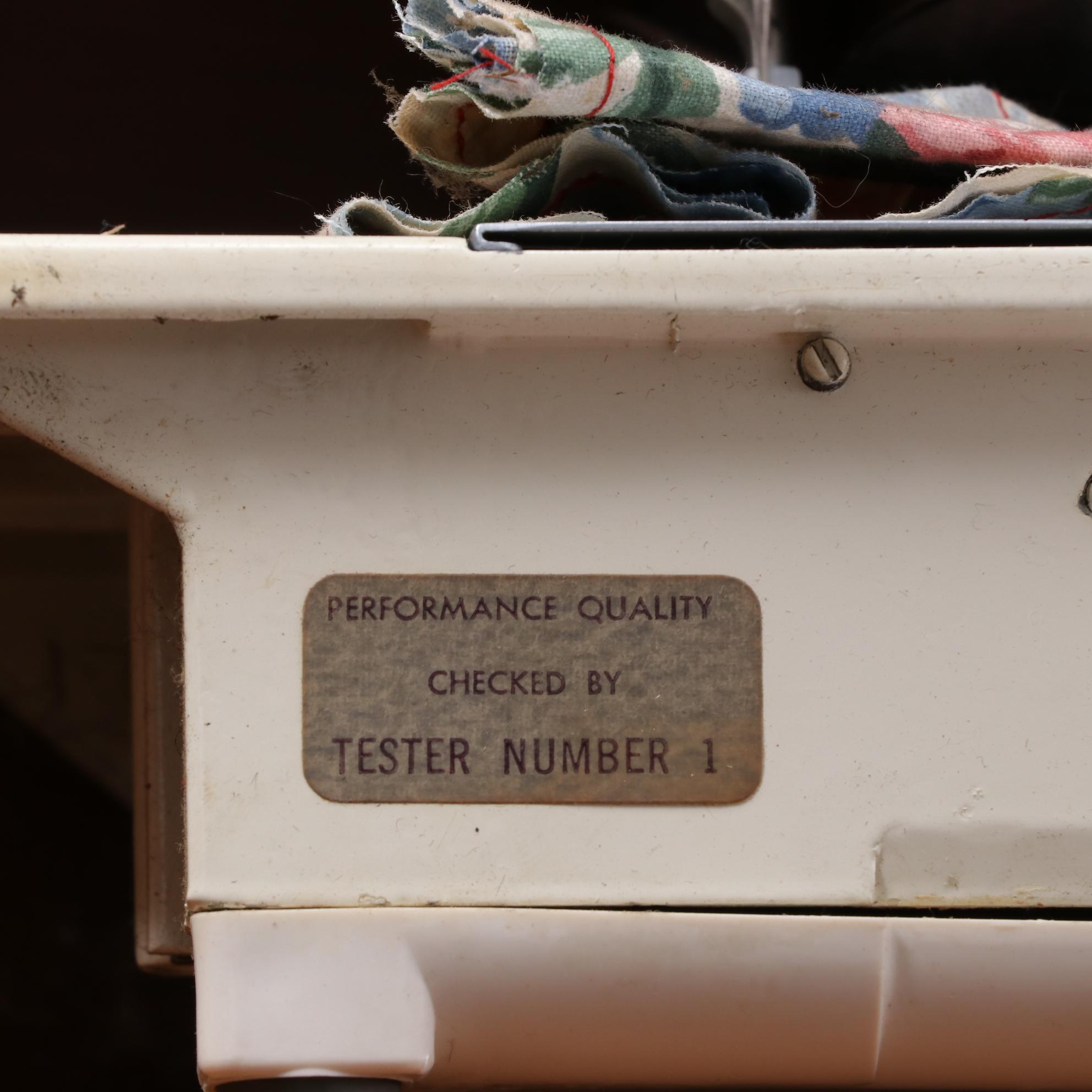 Singer Touch and Sew Sewing Machine and Walnut Sewing Cabinet, circa 1969