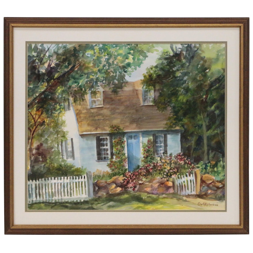 Christy Andres Watercolor Painting of Cottage