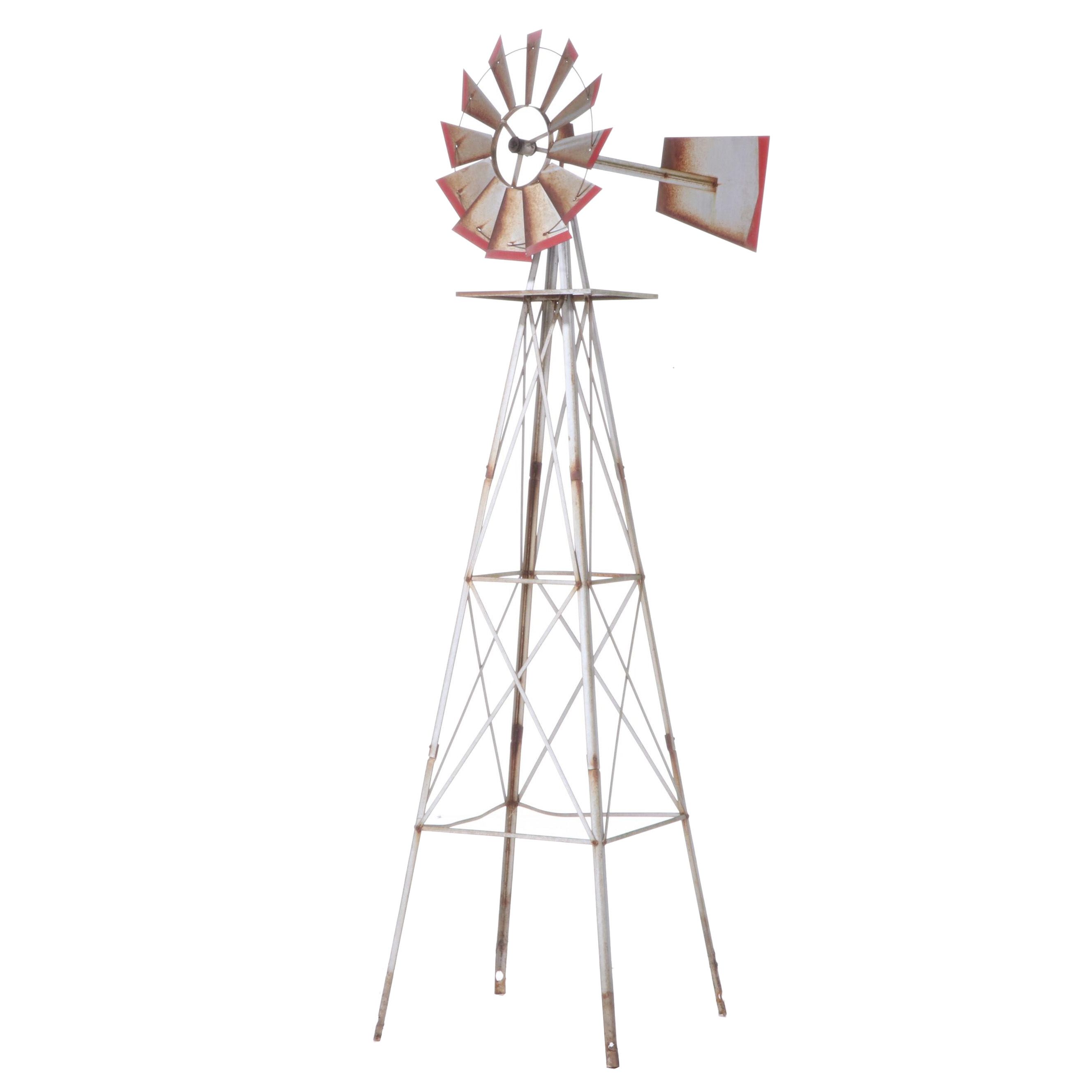 Galvanized Metal Windmill, Mid 20th Century