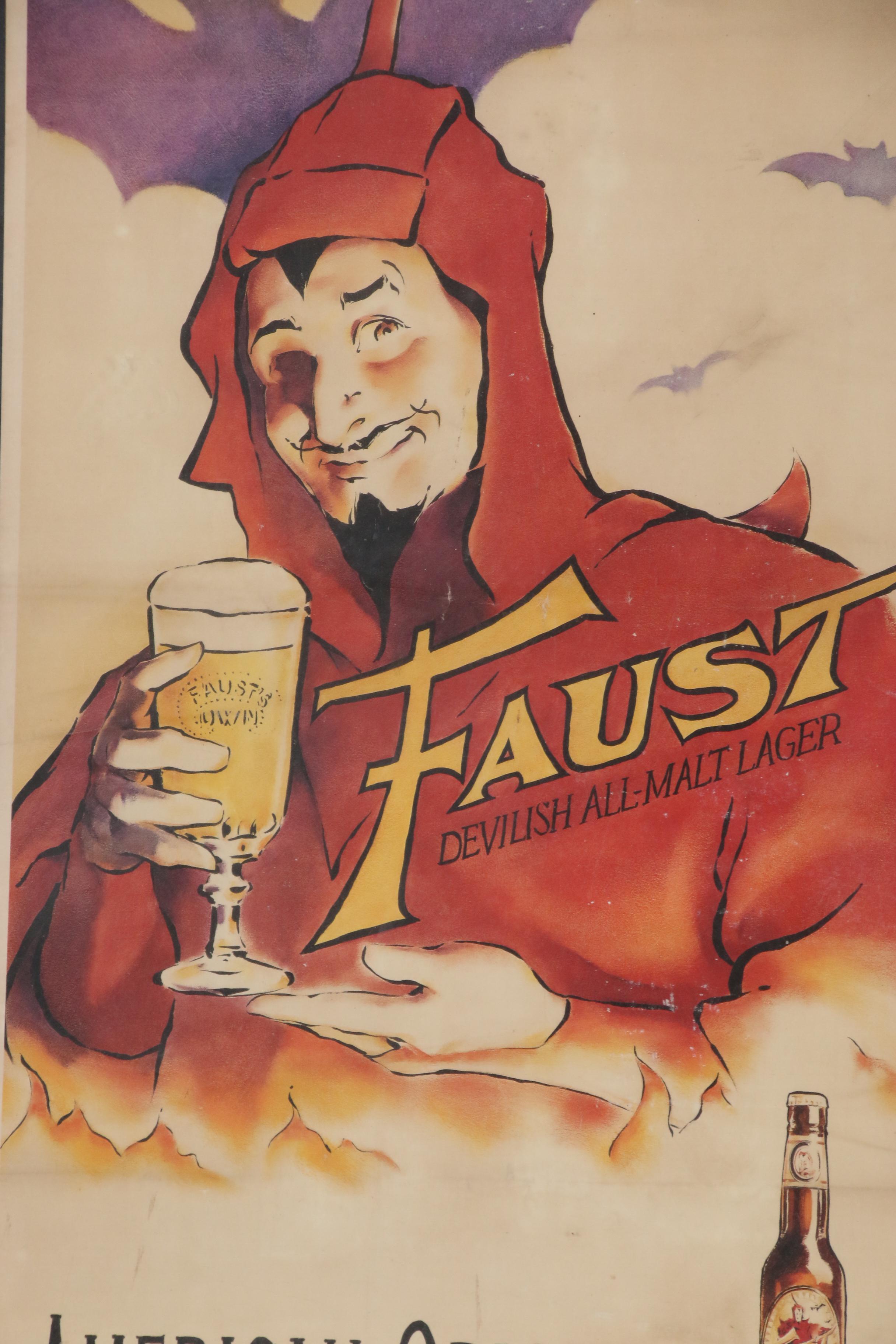 Offset Lithograph Reproduction Poster for Anheuser-Busch Faust Lager