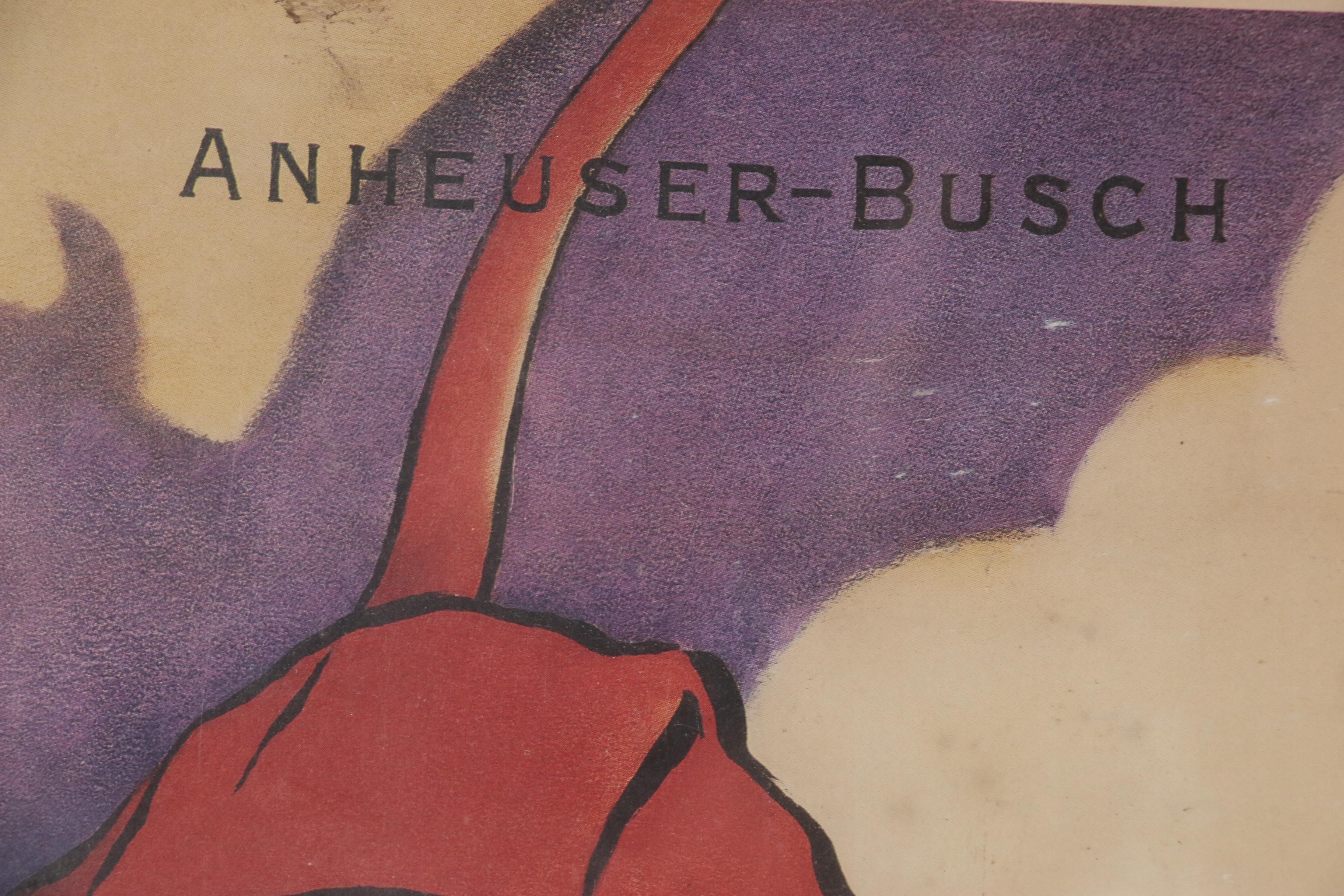 Offset Lithograph Reproduction Poster for Anheuser-Busch Faust Lager