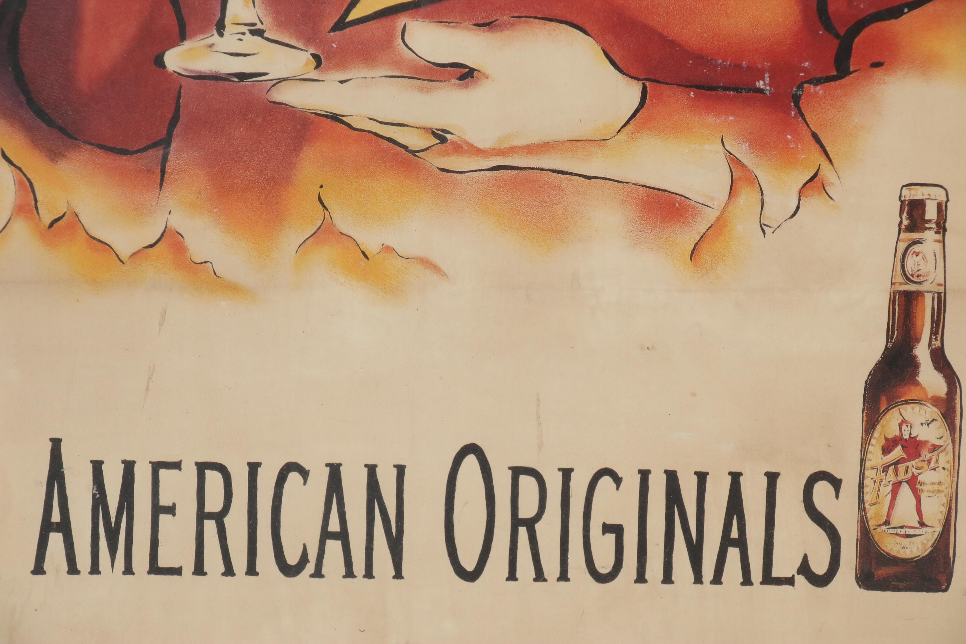 Offset Lithograph Reproduction Poster for Anheuser-Busch Faust Lager