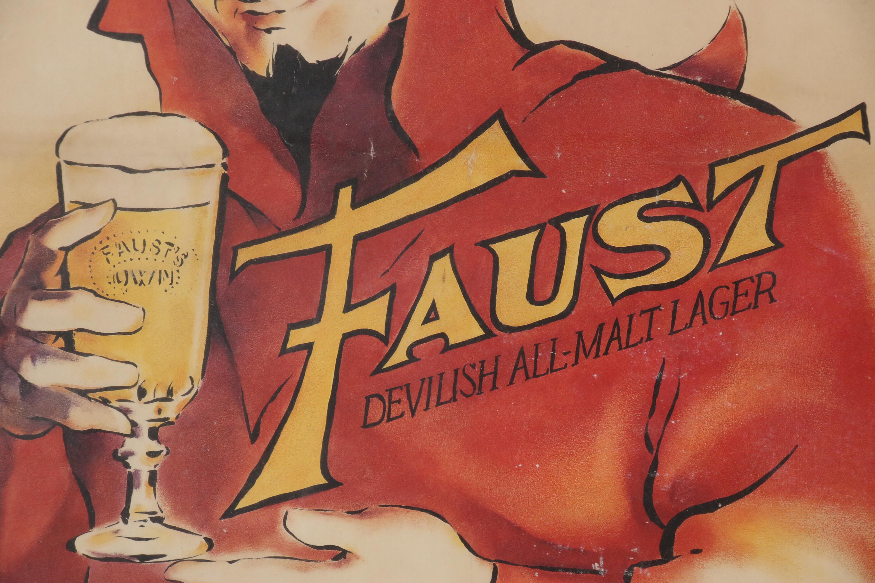 Offset Lithograph Reproduction Poster for Anheuser-Busch Faust Lager