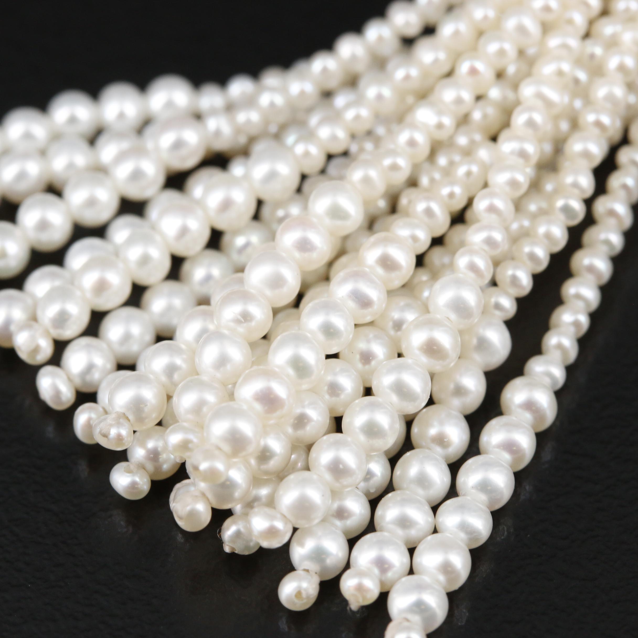 18K Gold Pearl Tassel Necklace