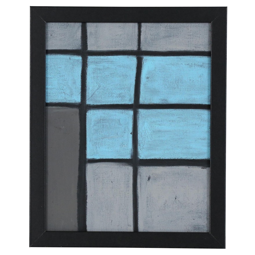 Kevin Overbeck Geometric Abstract Oil Pastel Painting