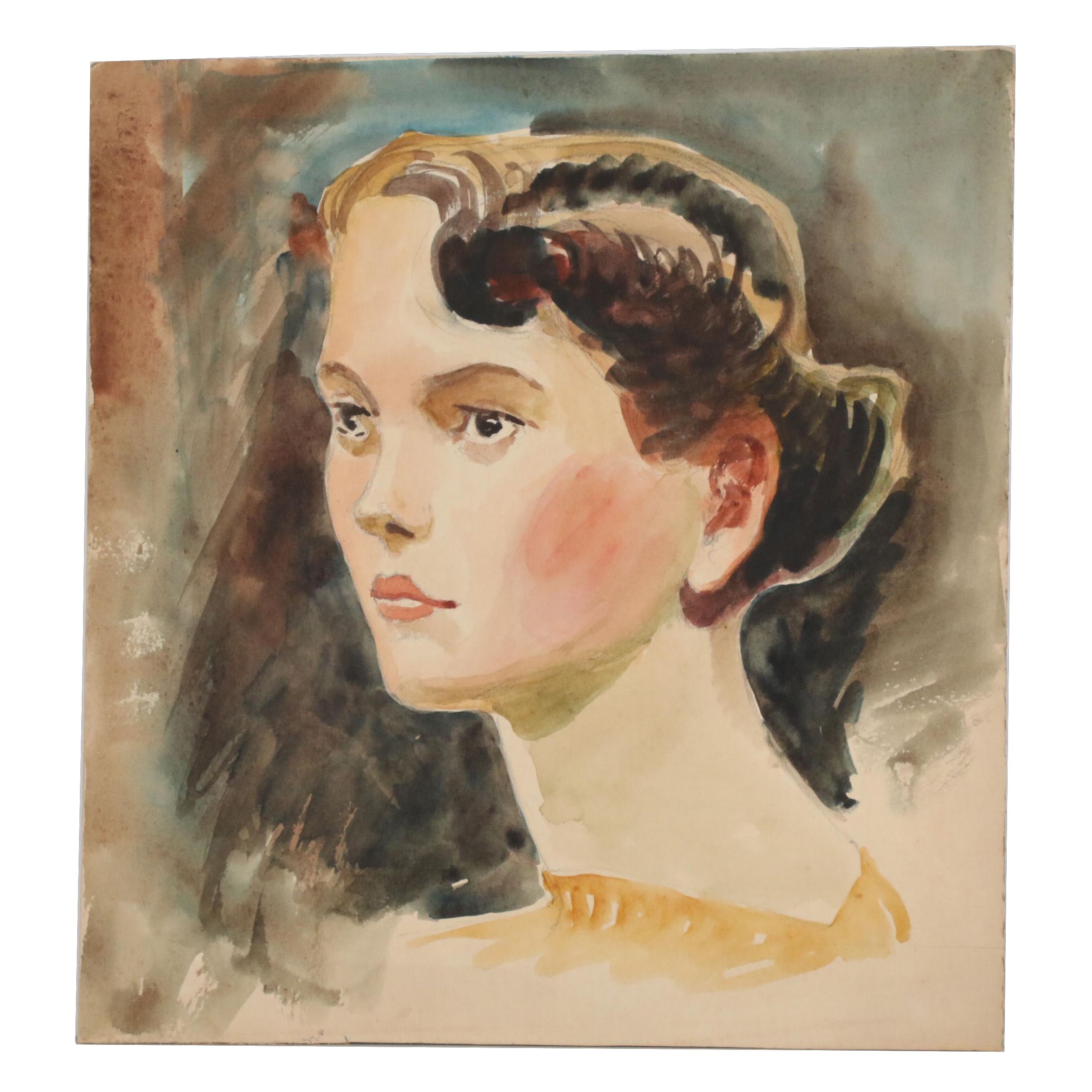 Robert Houston Whitmore Watercolor Portrait Painting