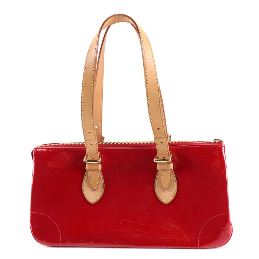 Louis Vuitton Rosewood Avenue Handbag in Vernis and Vachetta Leather