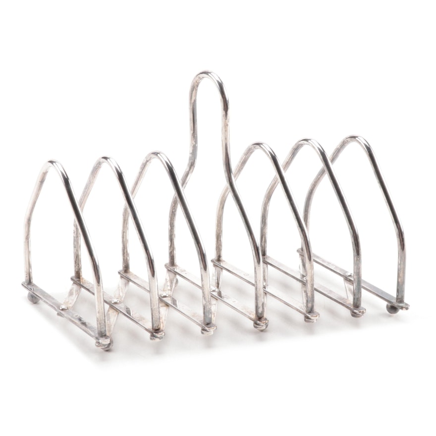 German Silver Plate Accordion Style Toast Rack, Mid to Late 20th Century