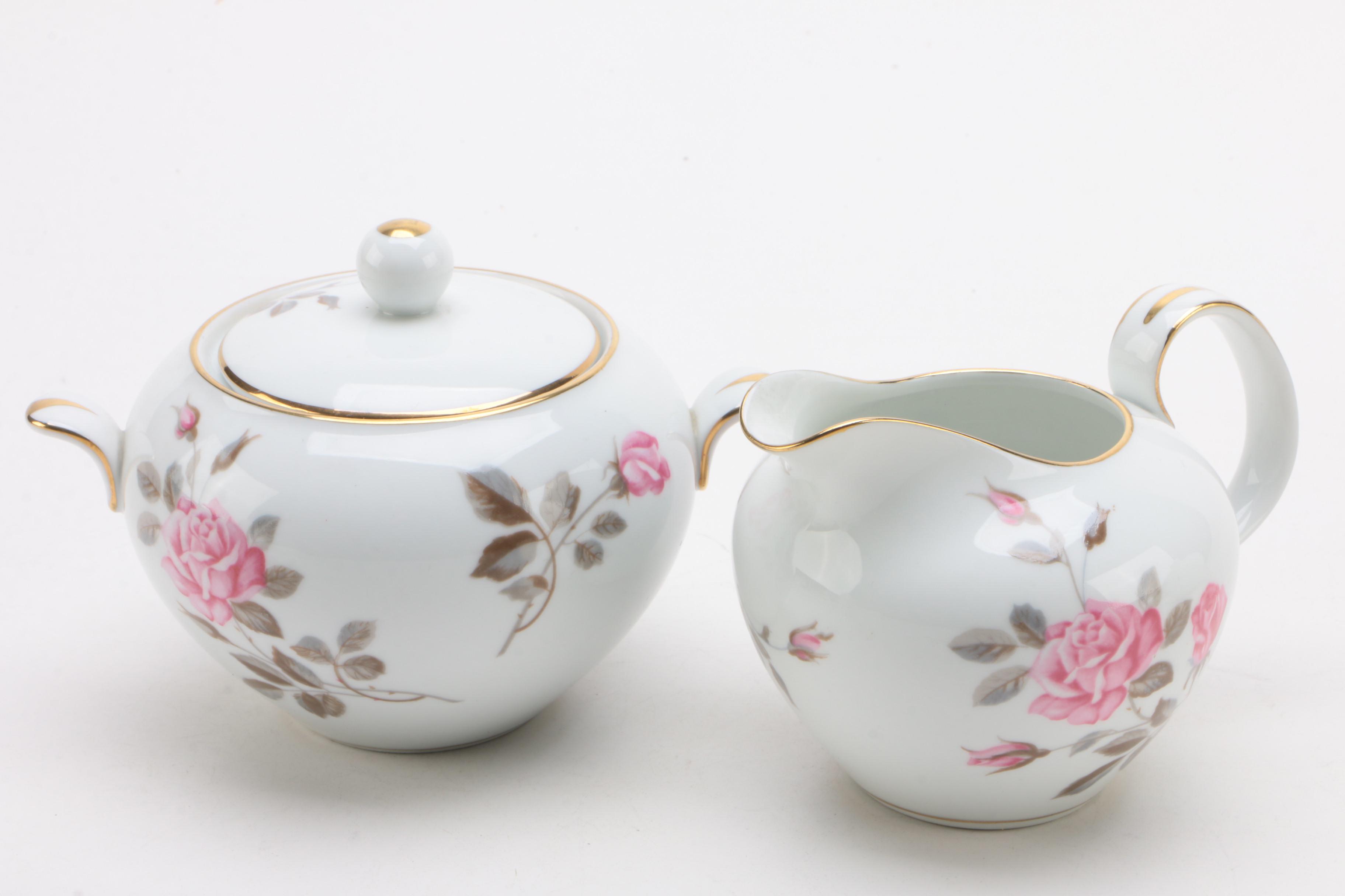 Noritake "Pink Rose" Porcelain Tea Service Set, Mid-20th Century