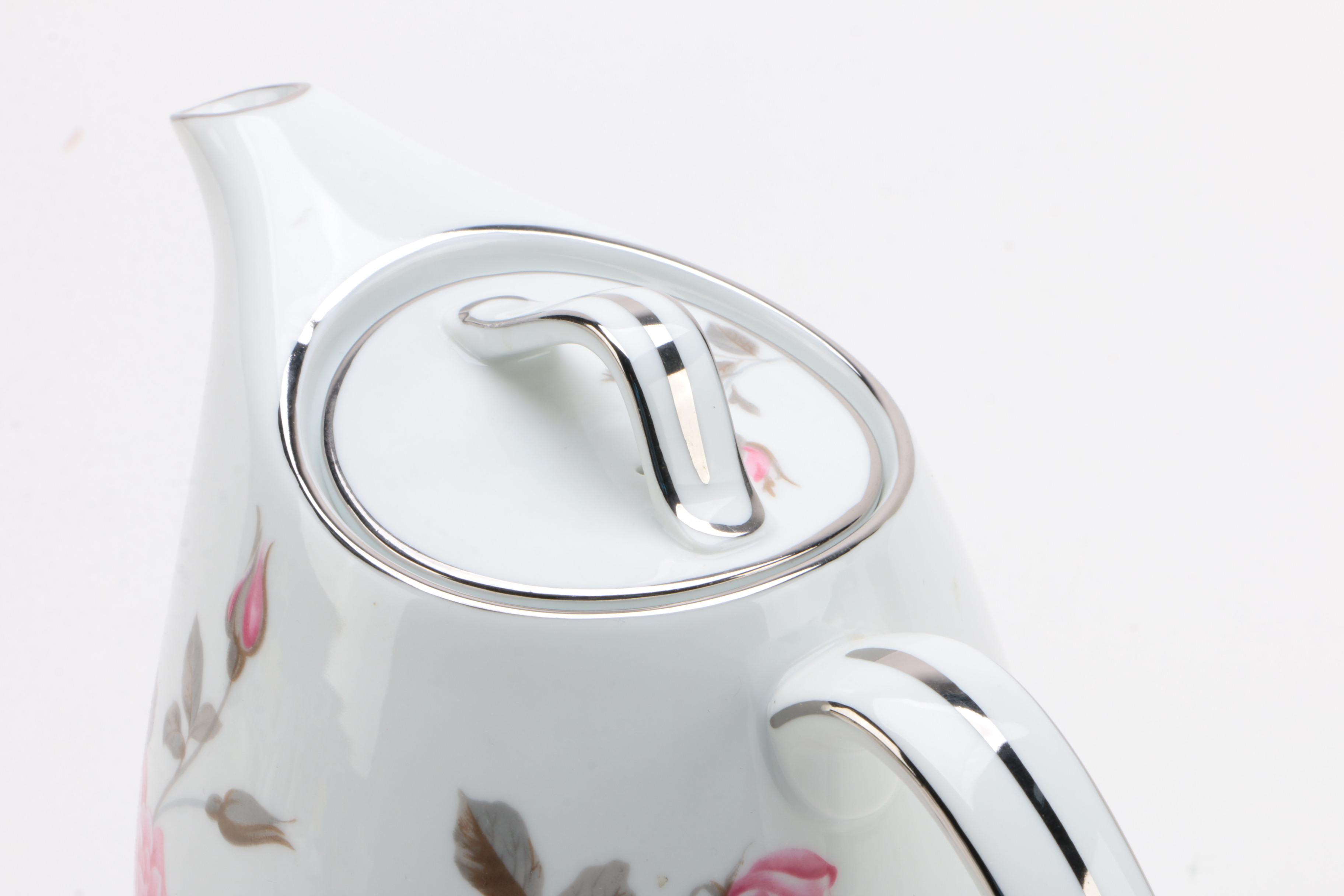 Noritake "Pink Rose" Porcelain Tea Service Set, Mid-20th Century