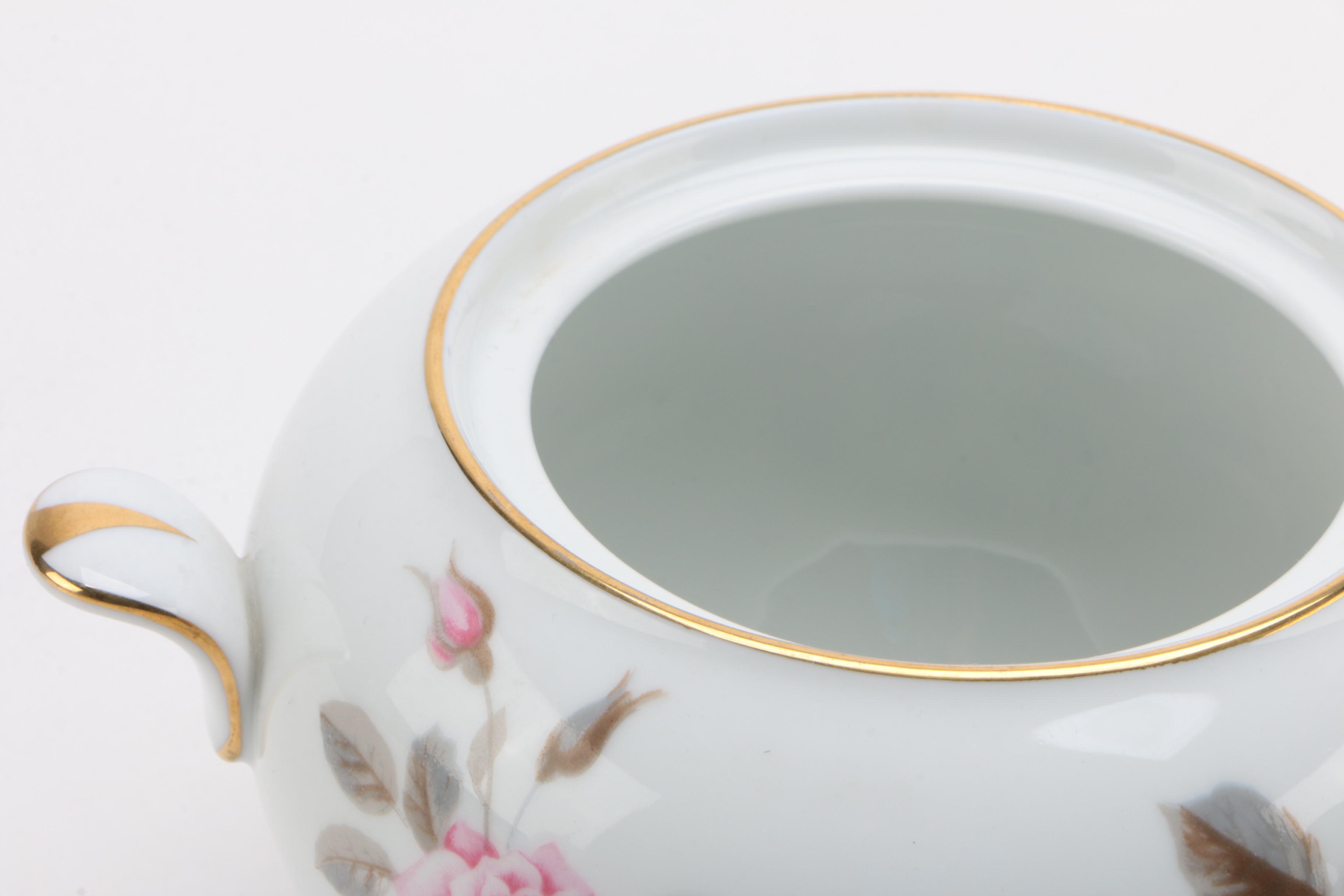 Noritake "Pink Rose" Porcelain Tea Service Set, Mid-20th Century