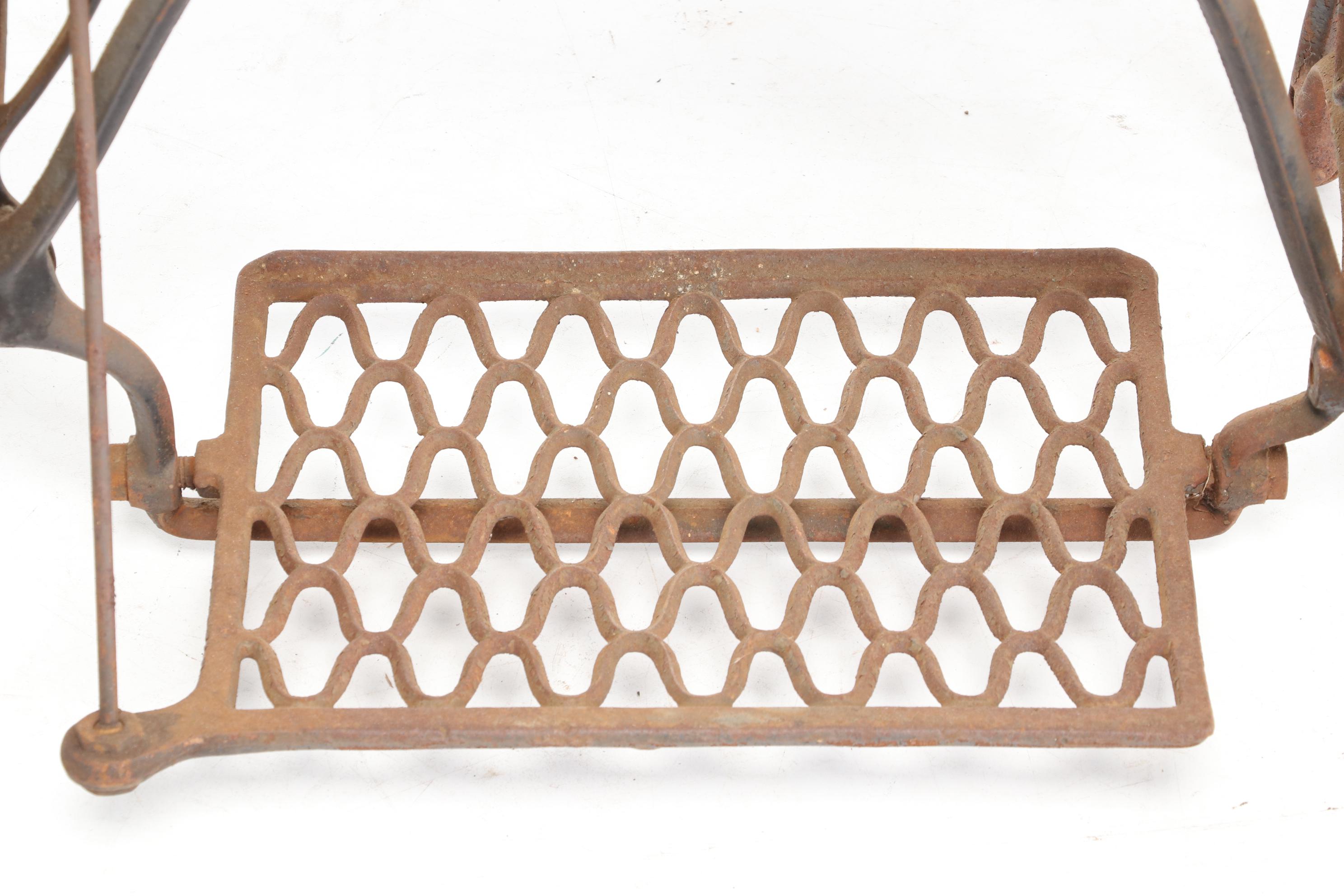 Singer Manufacturing Co. Cast Iron Treadle Bases with Cabinets, Early 20th c.