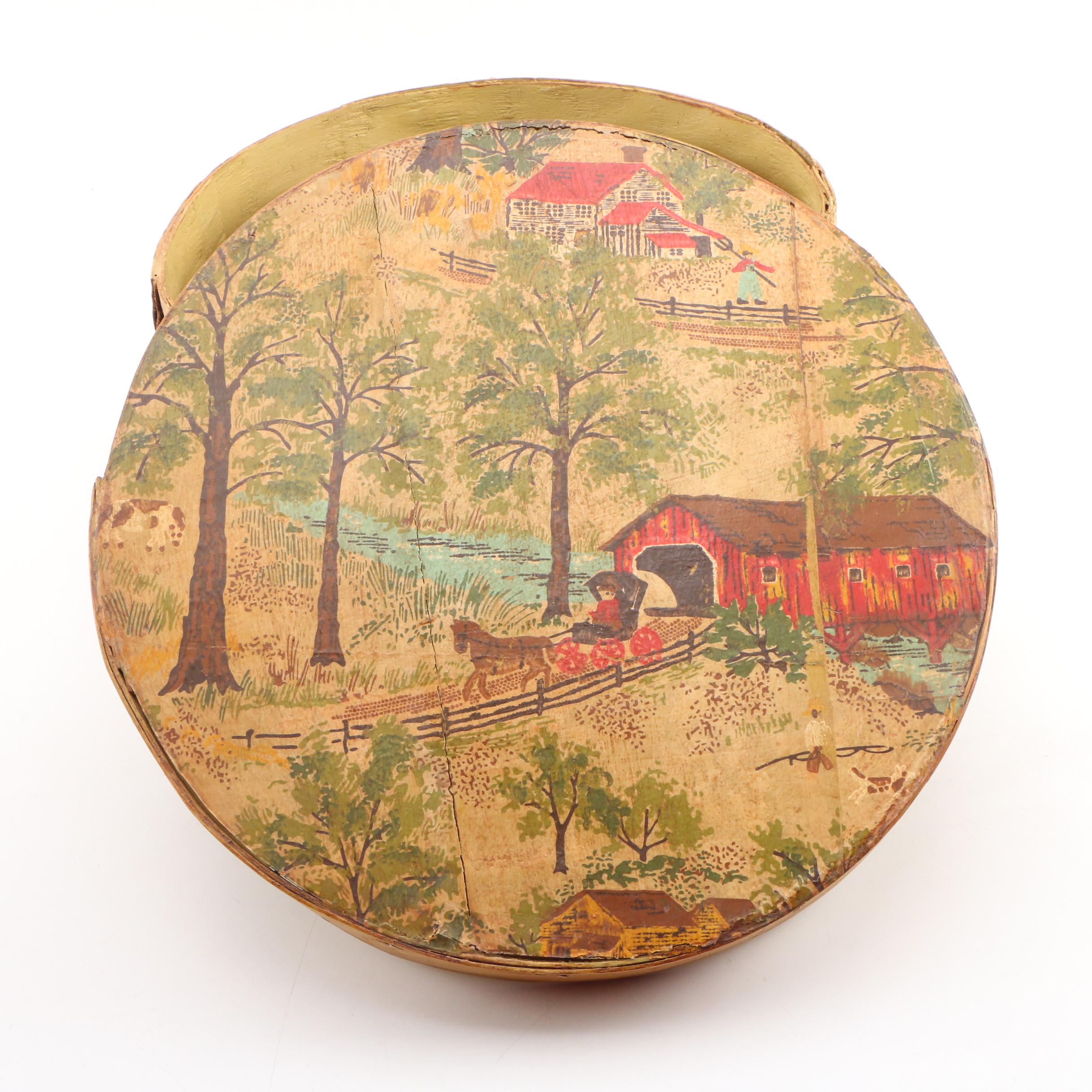 Harvey Sewing Basket with Sewing Supplies and a Pantry Box, Vintage