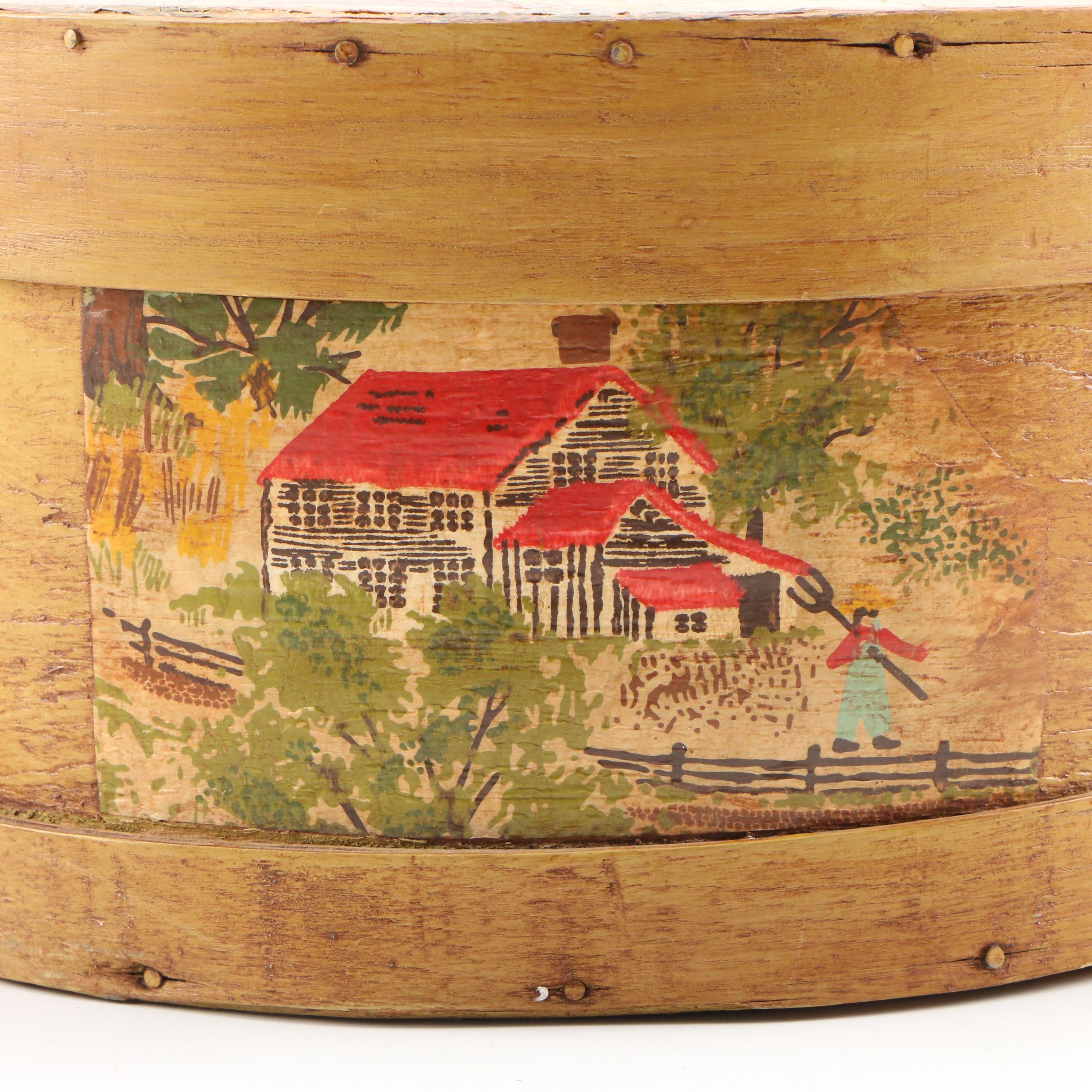 Harvey Sewing Basket with Sewing Supplies and a Pantry Box, Vintage