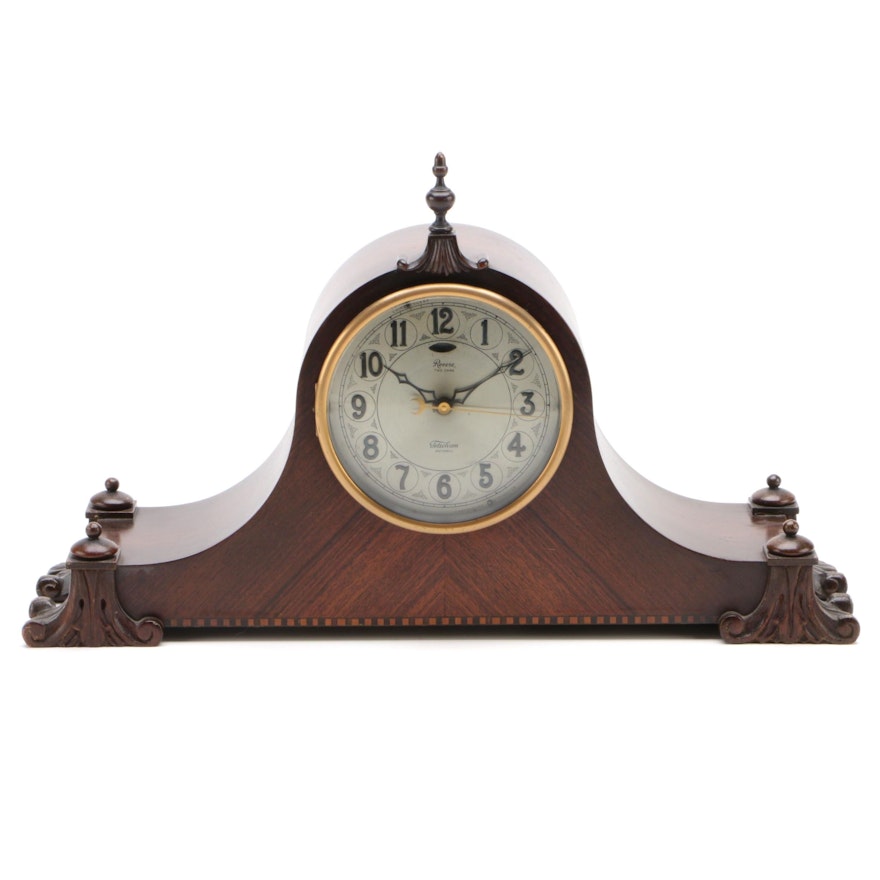 Revere Telechron Mahogany Tambour Mantel Clock, 1920s