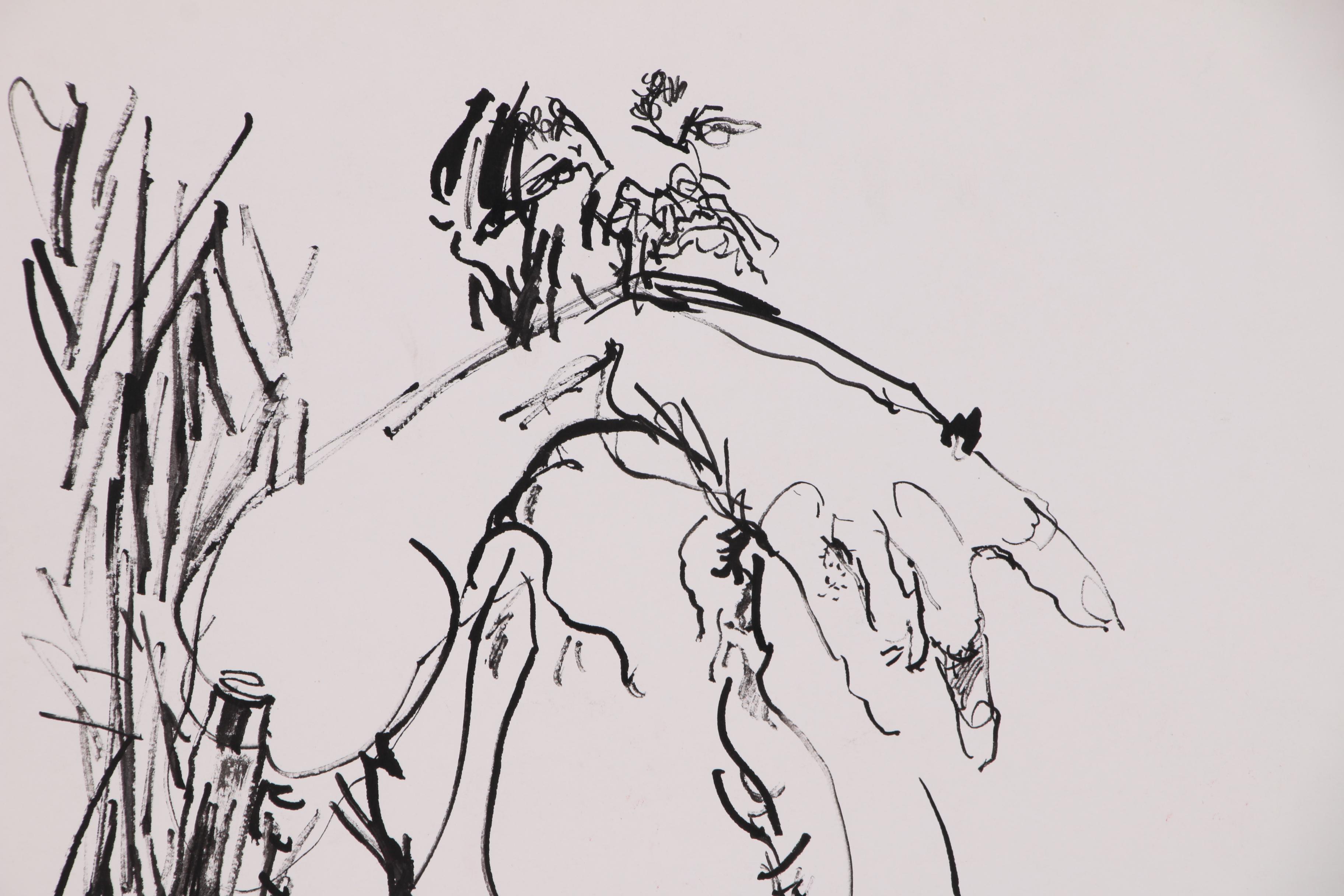 Hendrik Grise Ink Figure Drawing