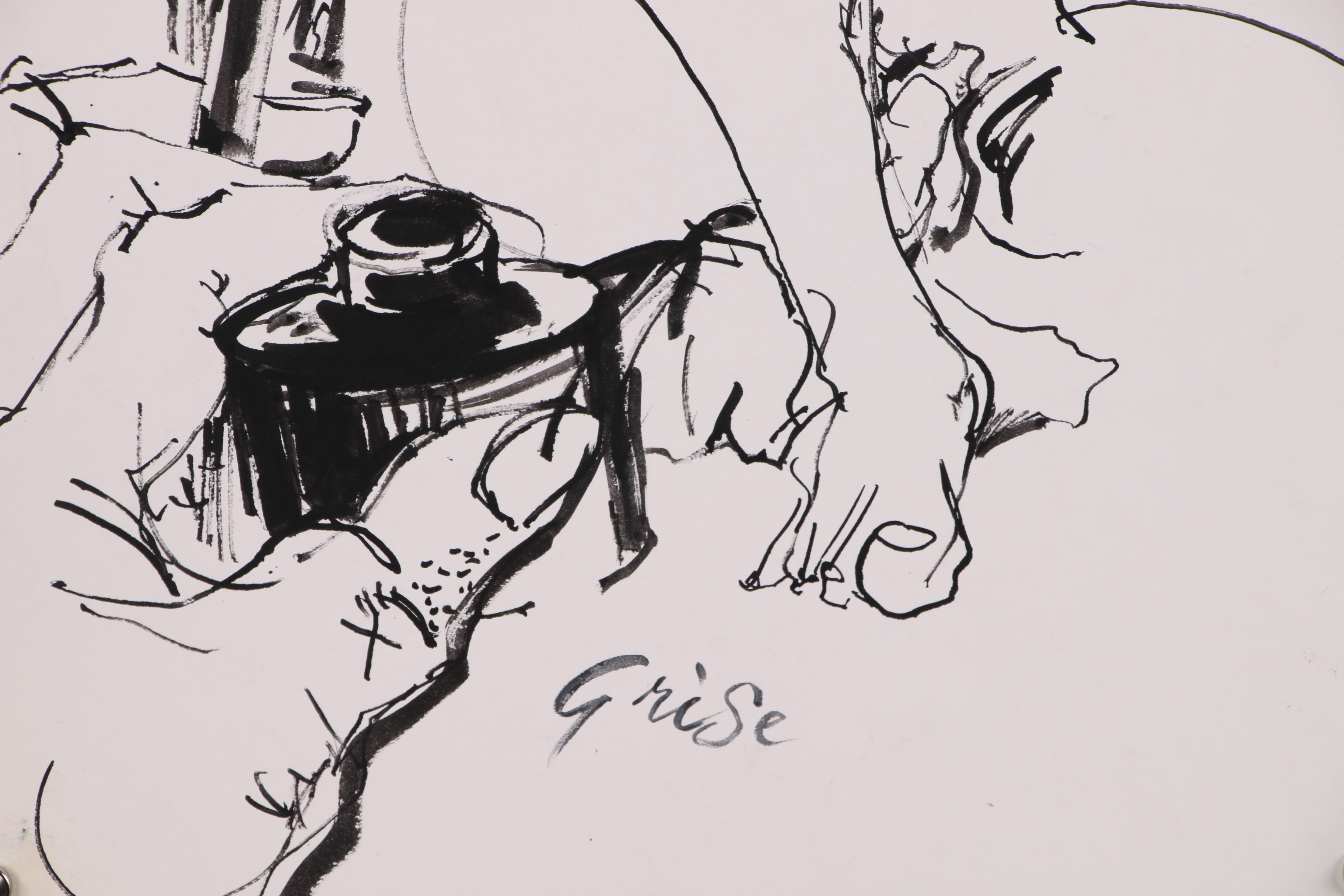 Hendrik Grise Ink Figure Drawing
