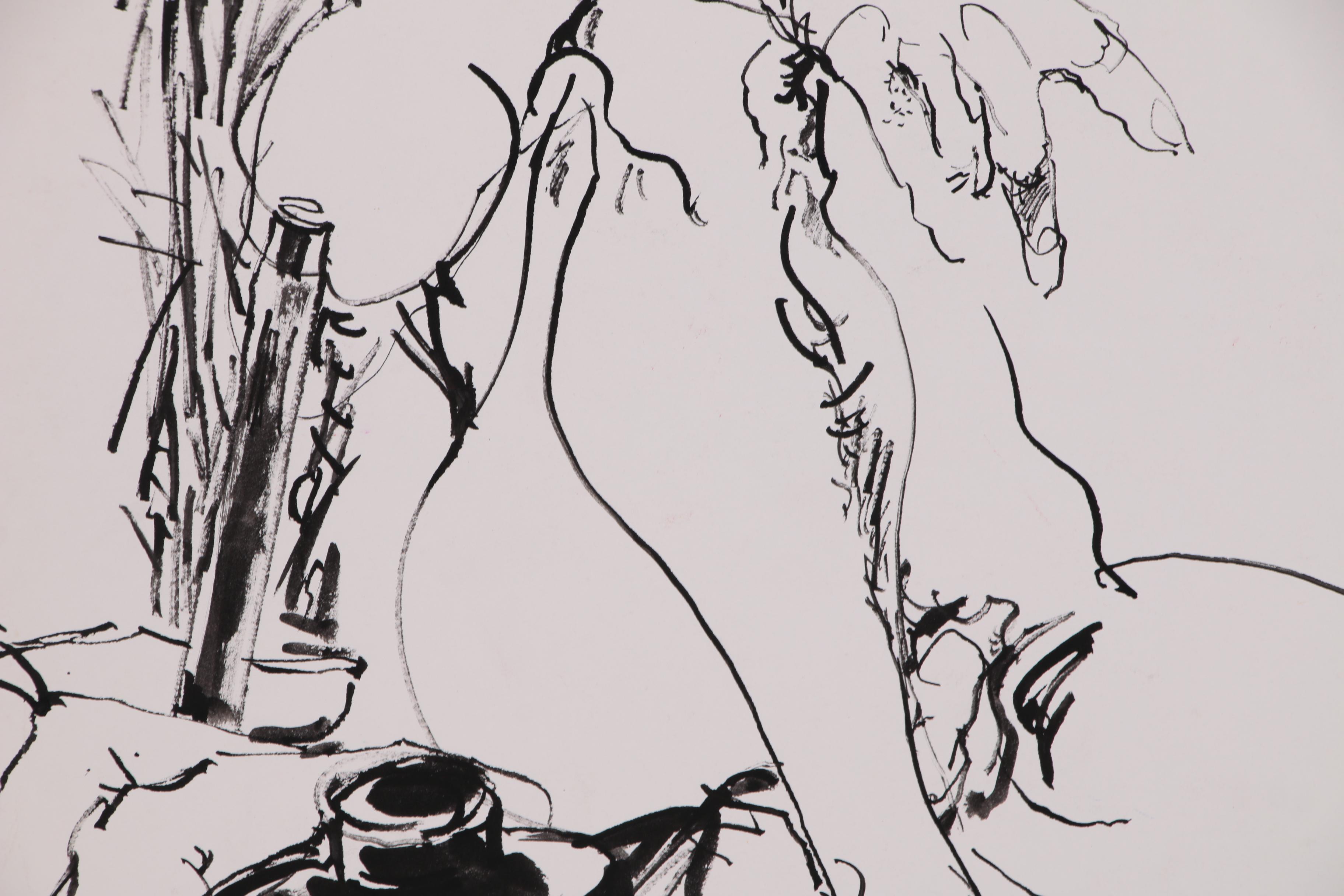 Hendrik Grise Ink Figure Drawing