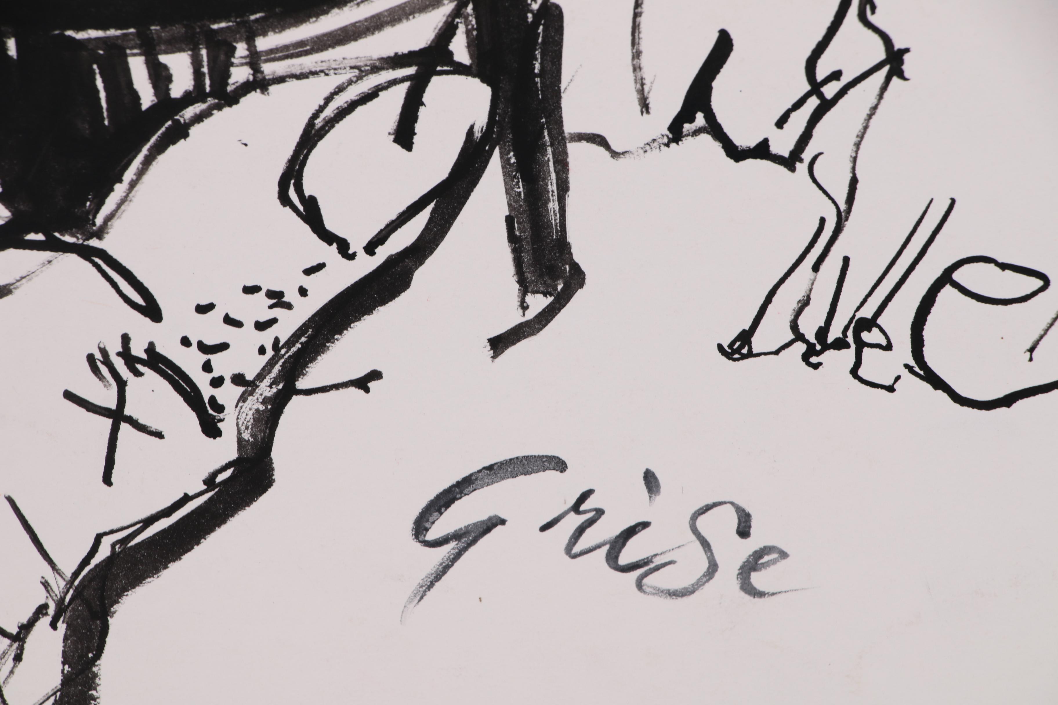 Hendrik Grise Ink Figure Drawing