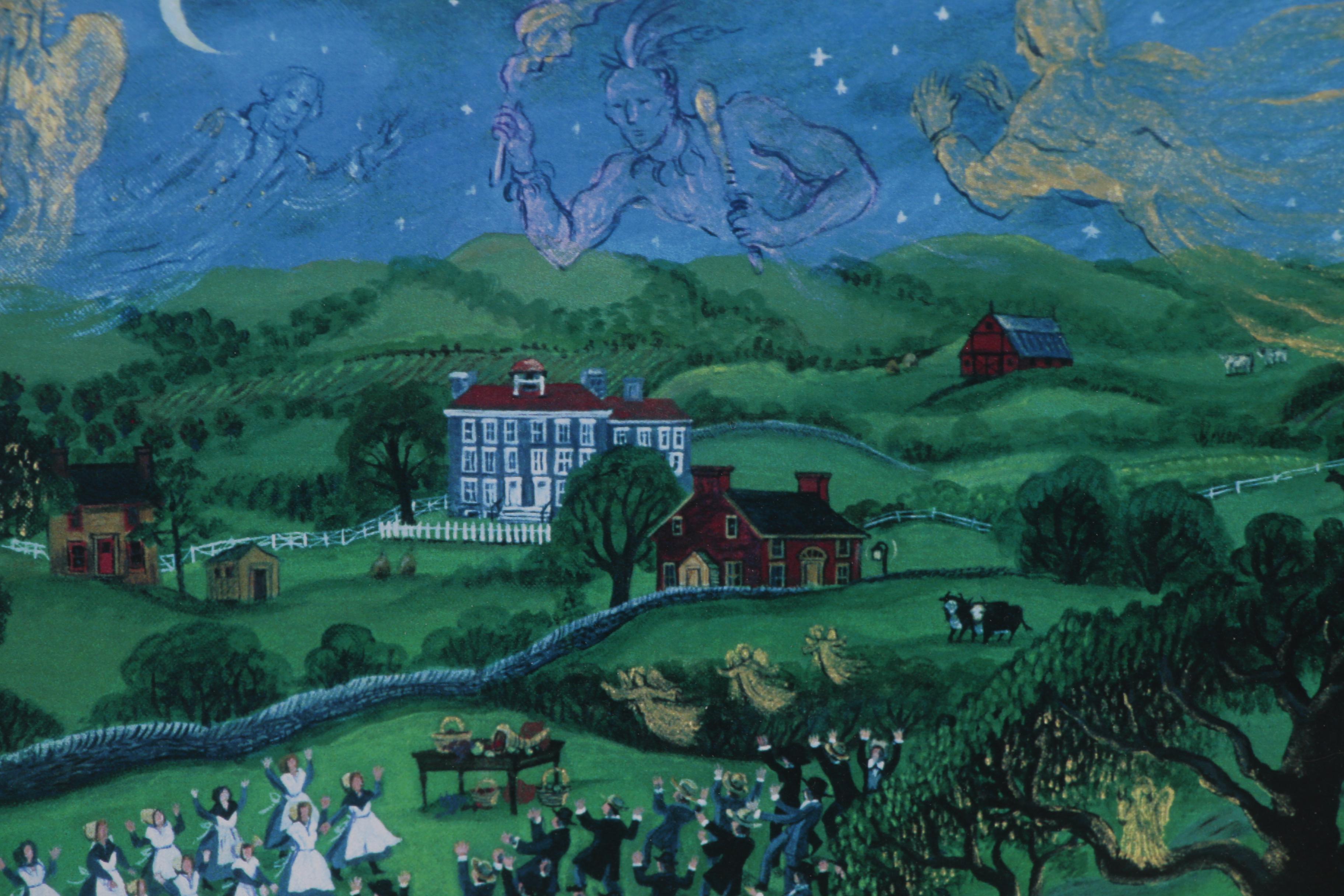 Giclée Print after Judith Cheney of Shaker Spiritualist Scene