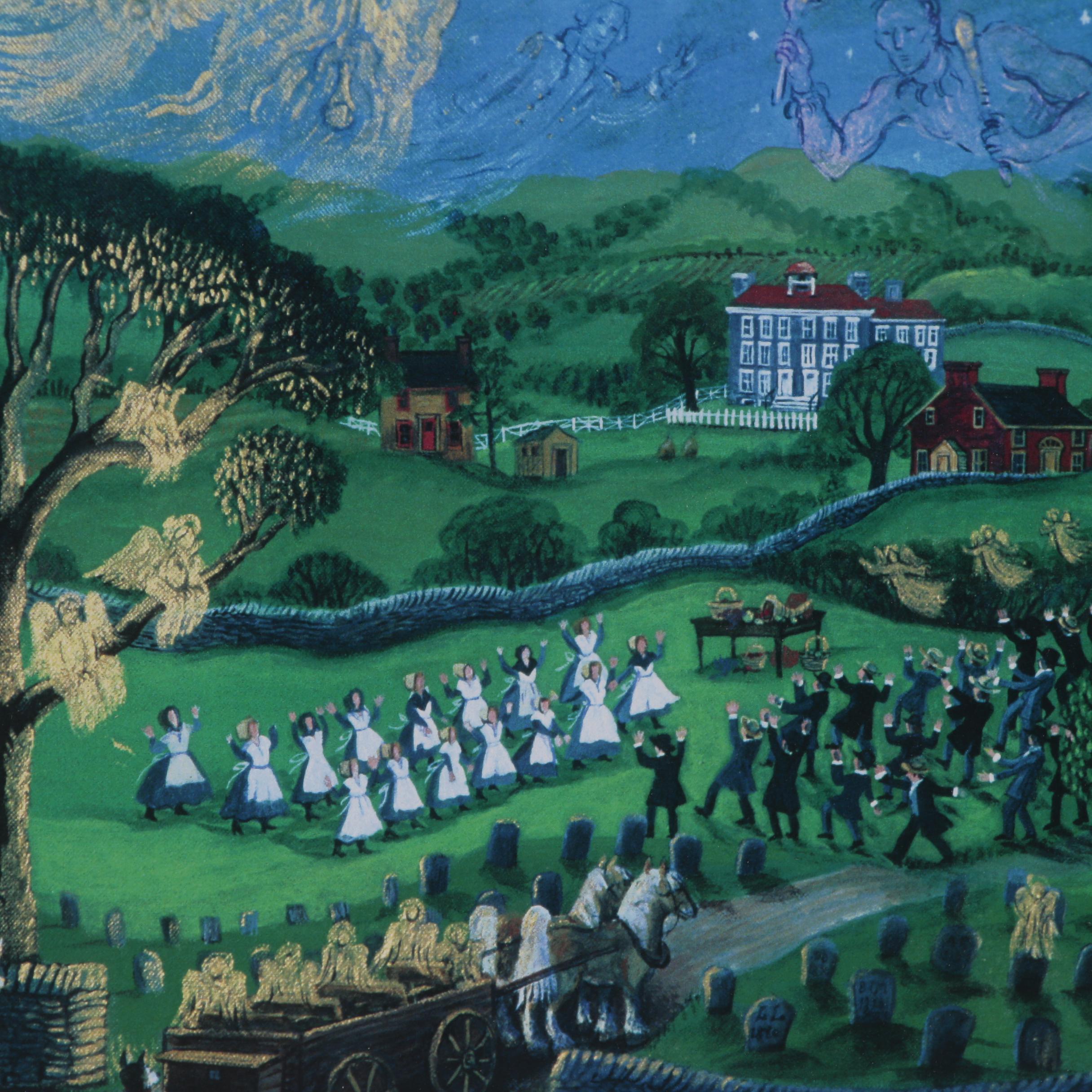 Giclée Print after Judith Cheney of Shaker Spiritualist Scene