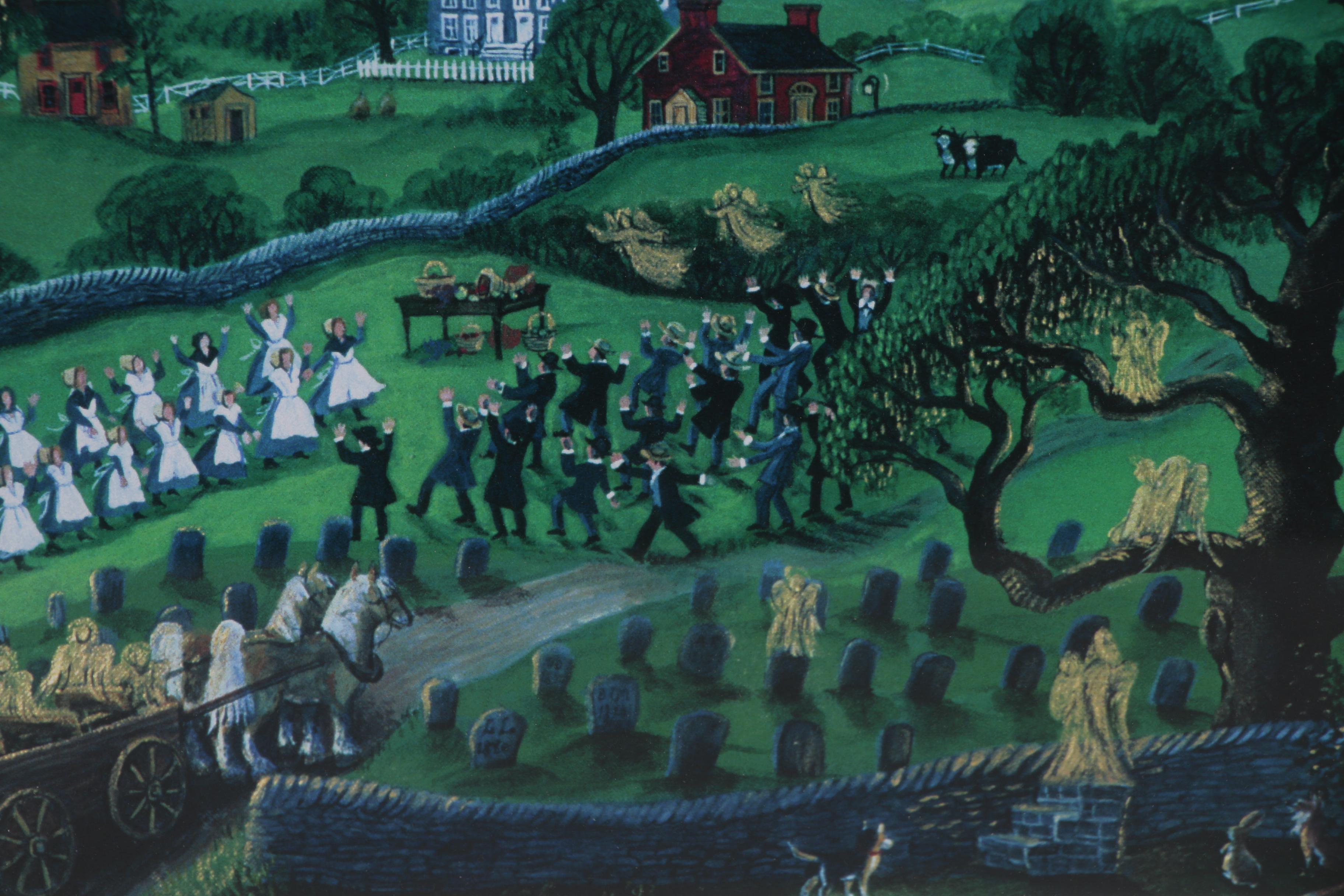 Giclée Print after Judith Cheney of Shaker Spiritualist Scene