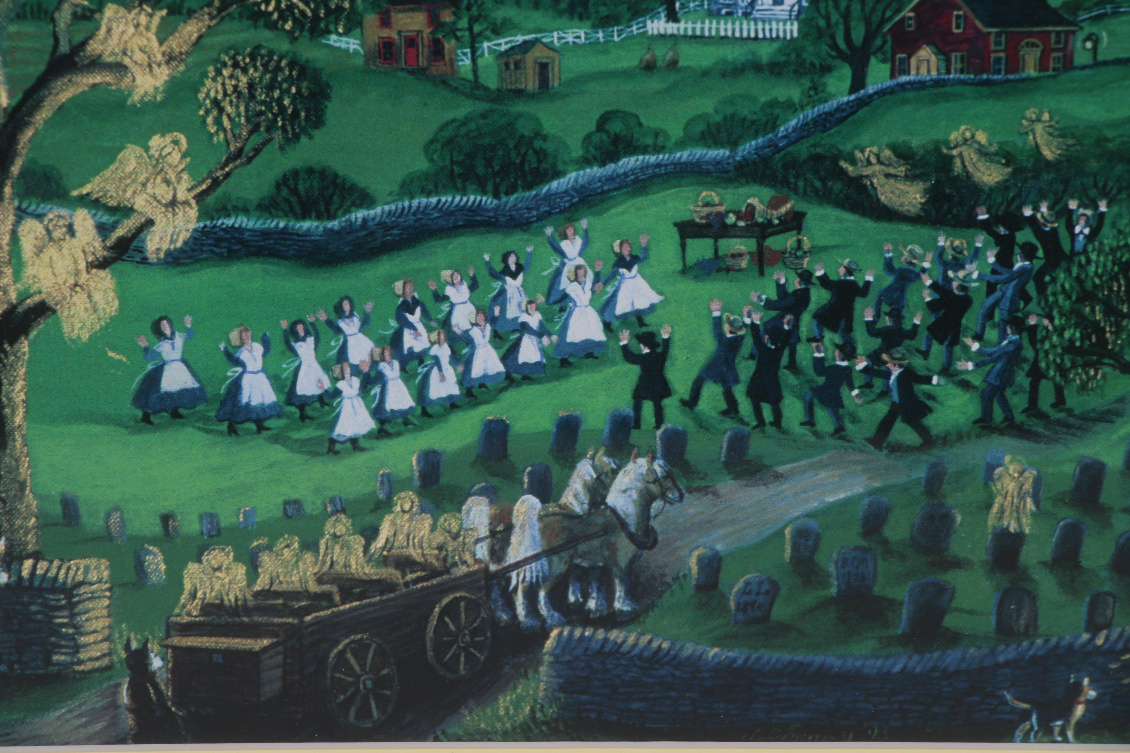 Giclée Print after Judith Cheney of Shaker Spiritualist Scene