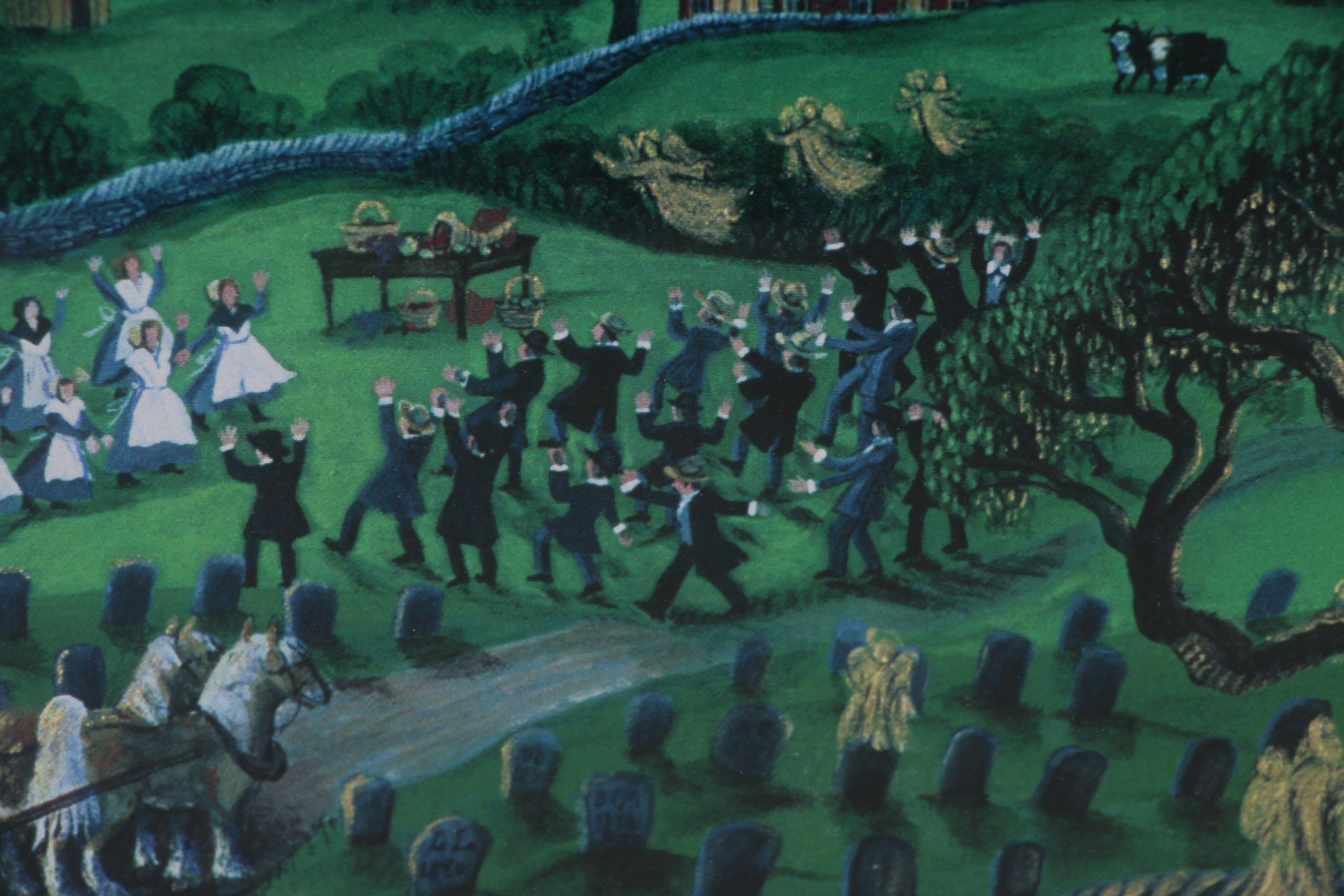 Giclée Print after Judith Cheney of Shaker Spiritualist Scene