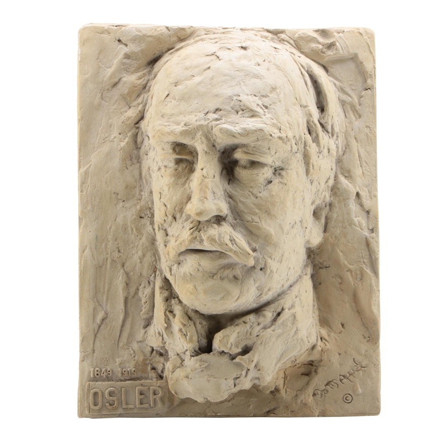 Doris Appel Molded Plaster Relief Portrait of Dr. William Osler