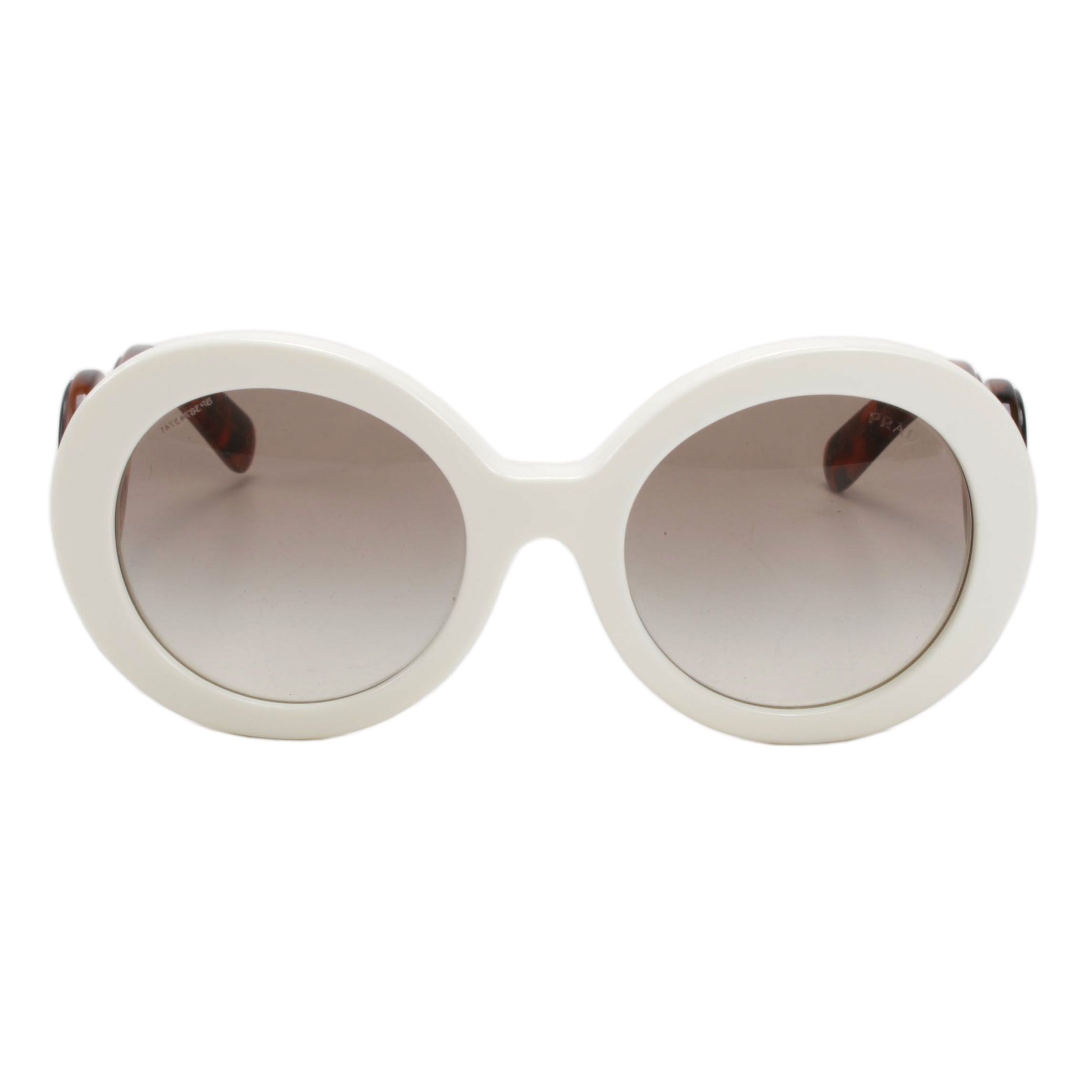Prada Minimal Baroque SPR08T Sunglasses in White and Tortoise