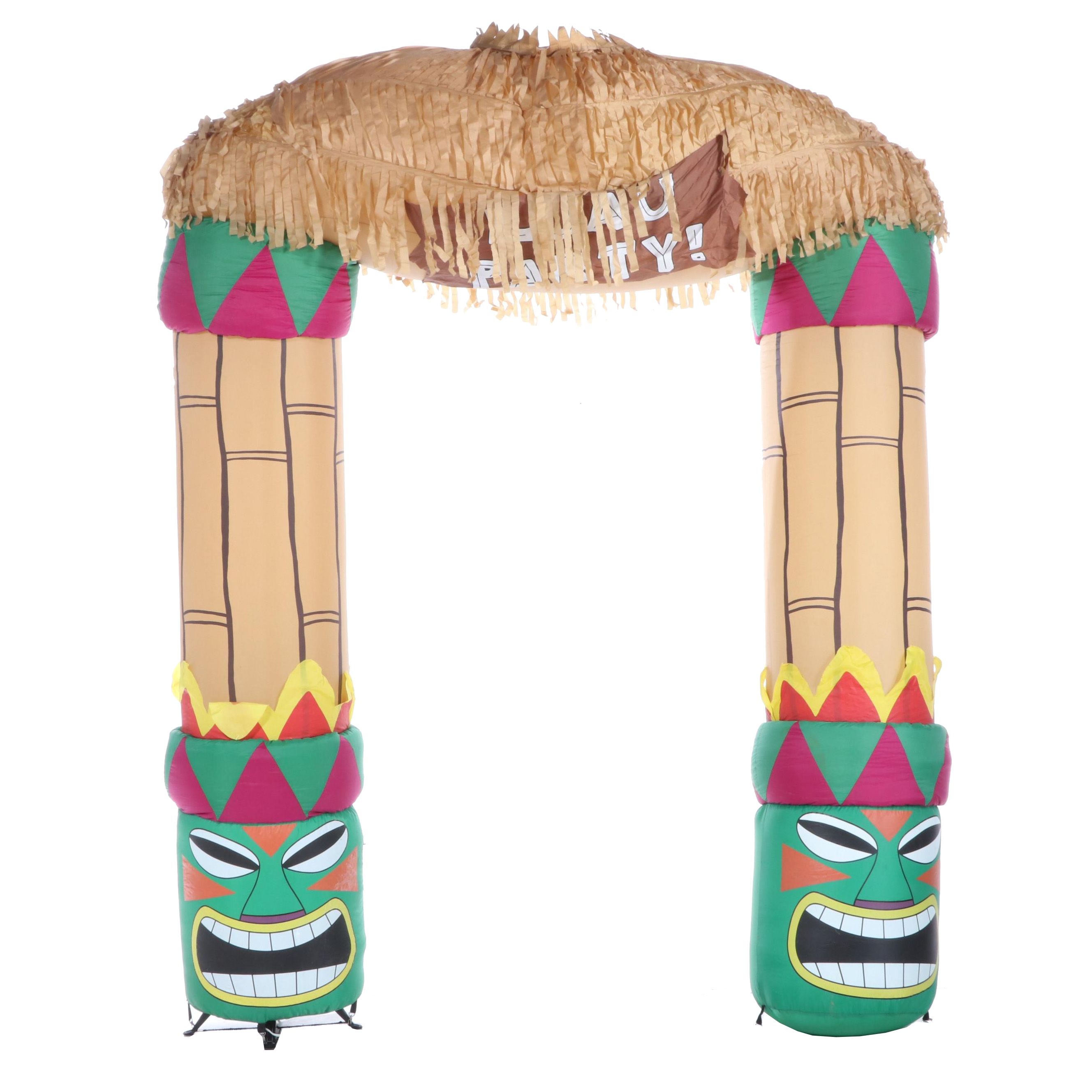 Inflatable "Luau Party" Tiki Hut Display