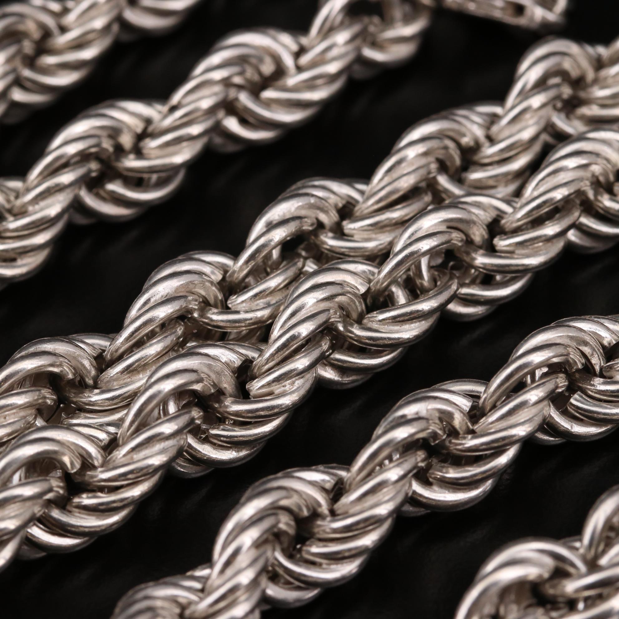 Sterling Silver Rope Chain Necklace