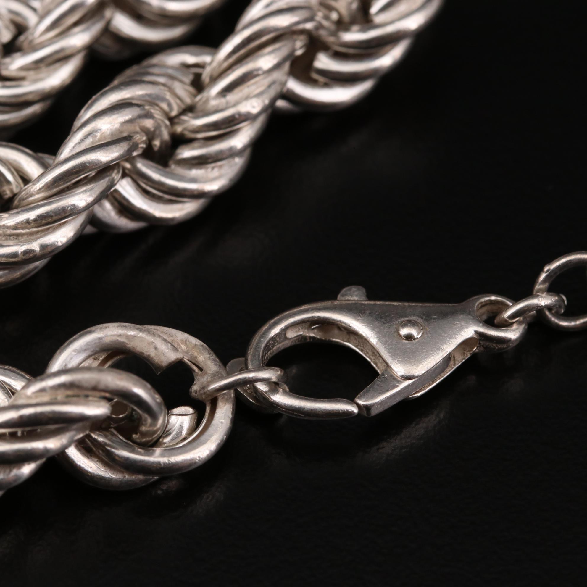 Sterling Silver Rope Chain Necklace