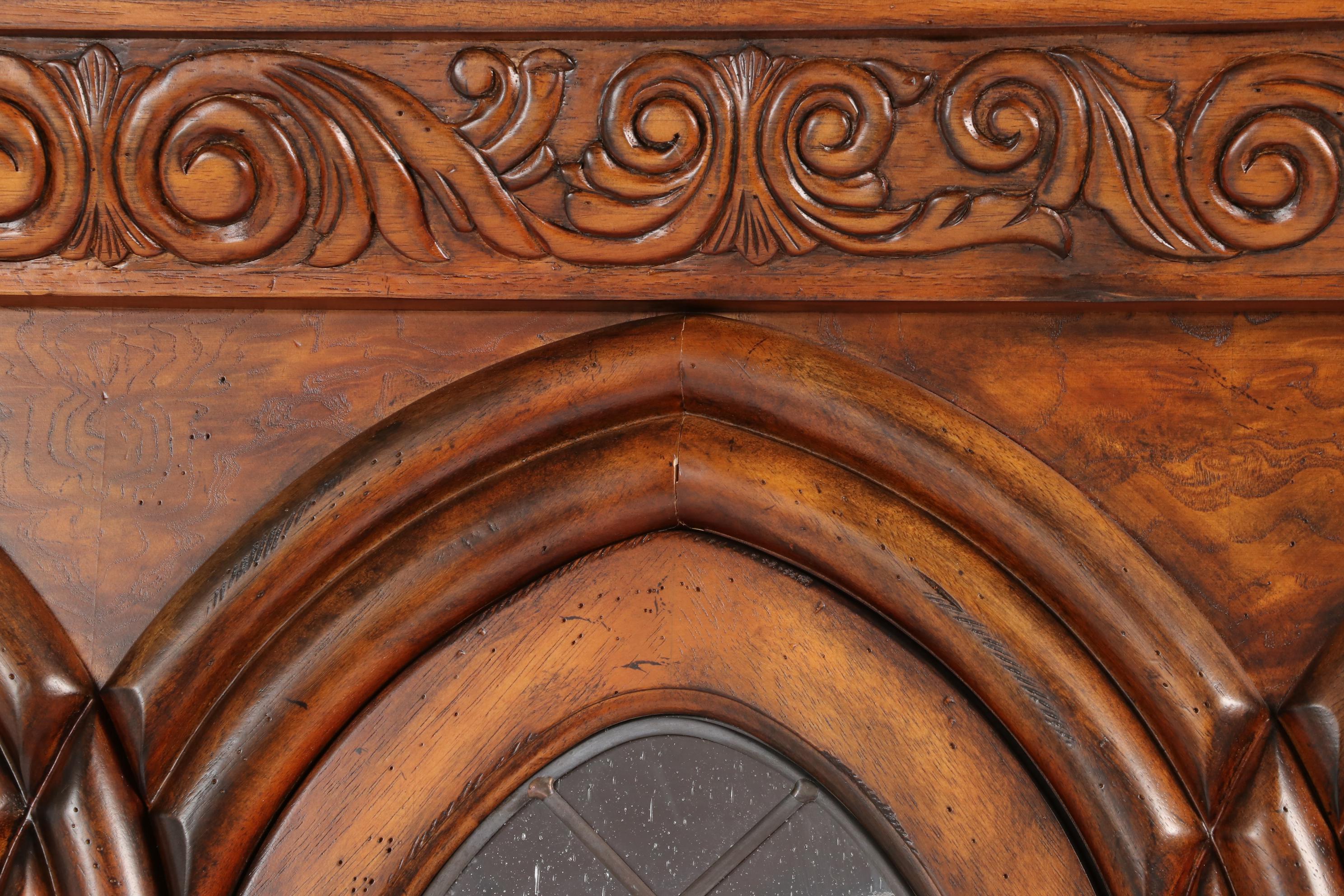 Broyhill Gothic Style Walnut-Stained China Cabinet