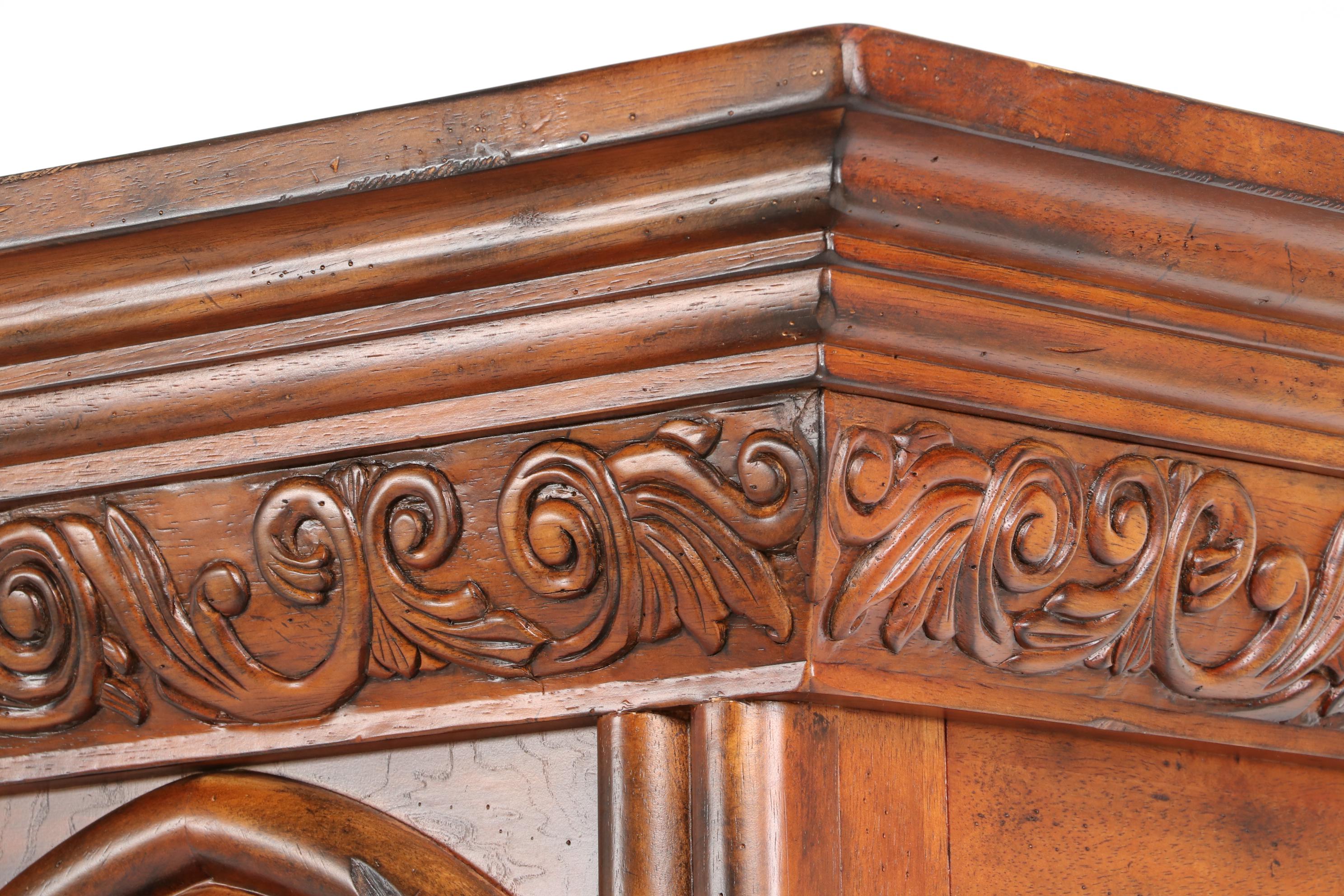 Broyhill Gothic Style Walnut-Stained China Cabinet