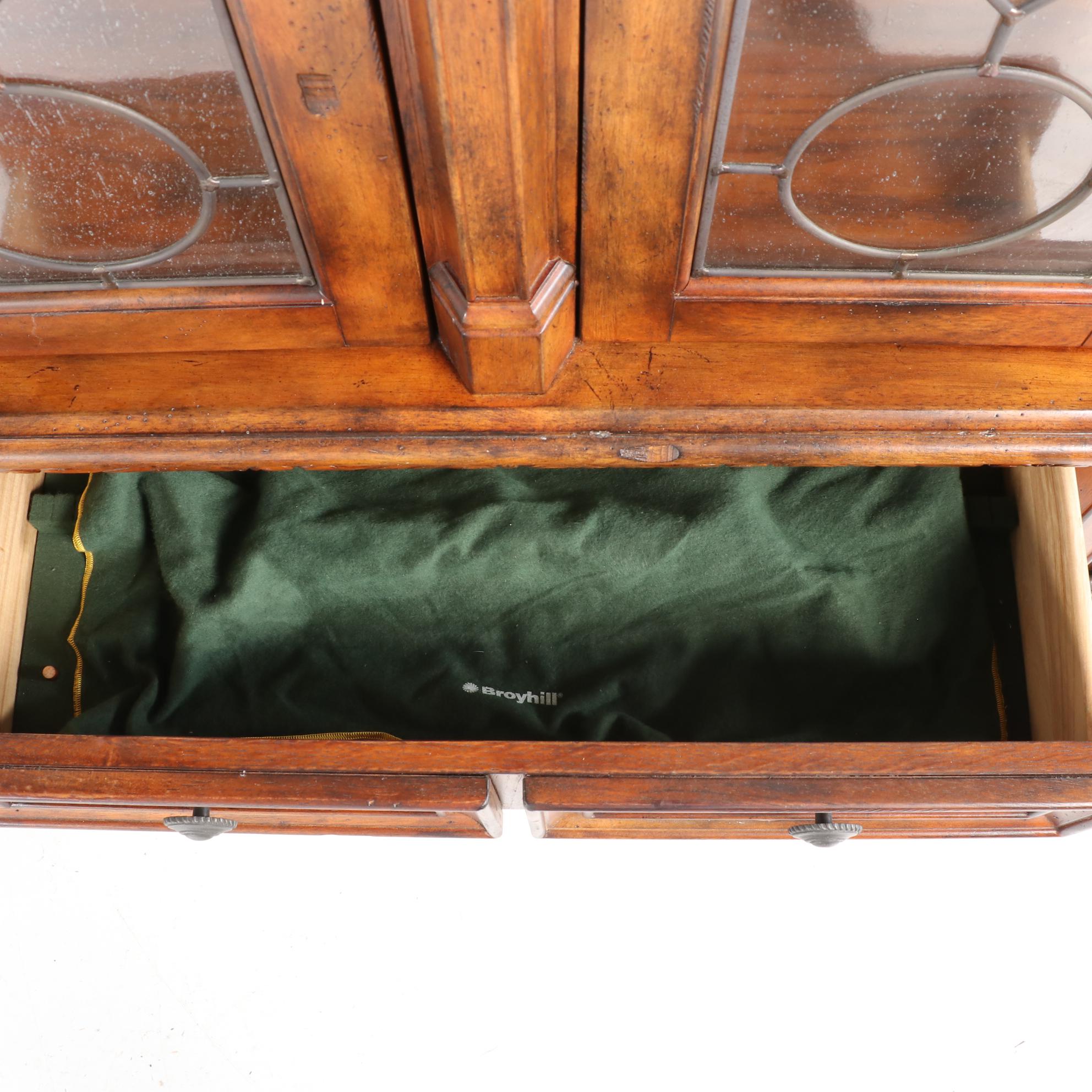 Broyhill Gothic Style Walnut-Stained China Cabinet