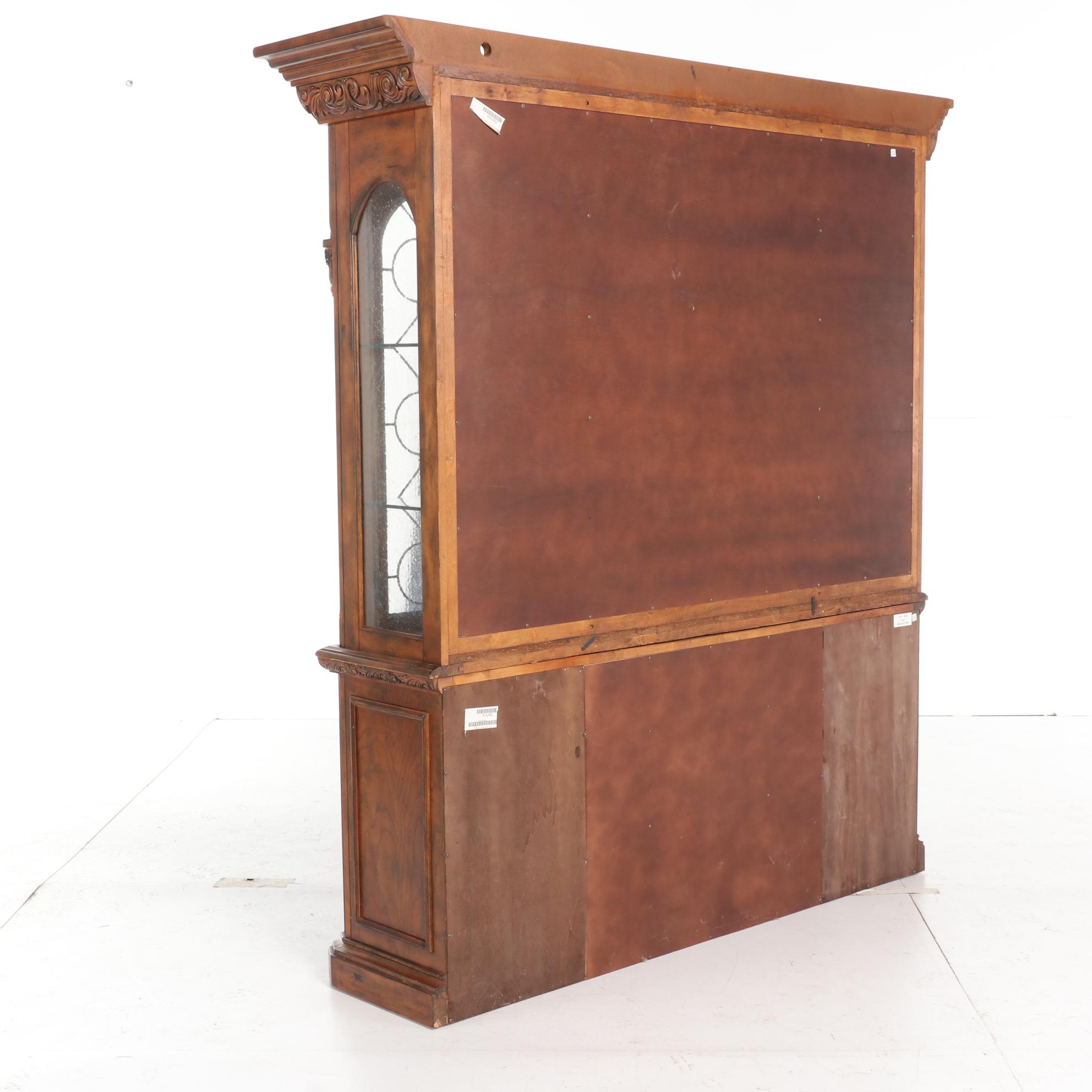 Broyhill Gothic Style Walnut-Stained China Cabinet