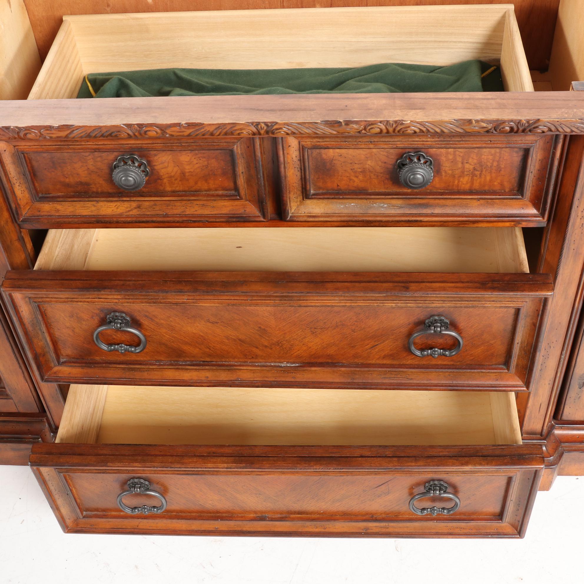 Broyhill Gothic Style Walnut-Stained China Cabinet