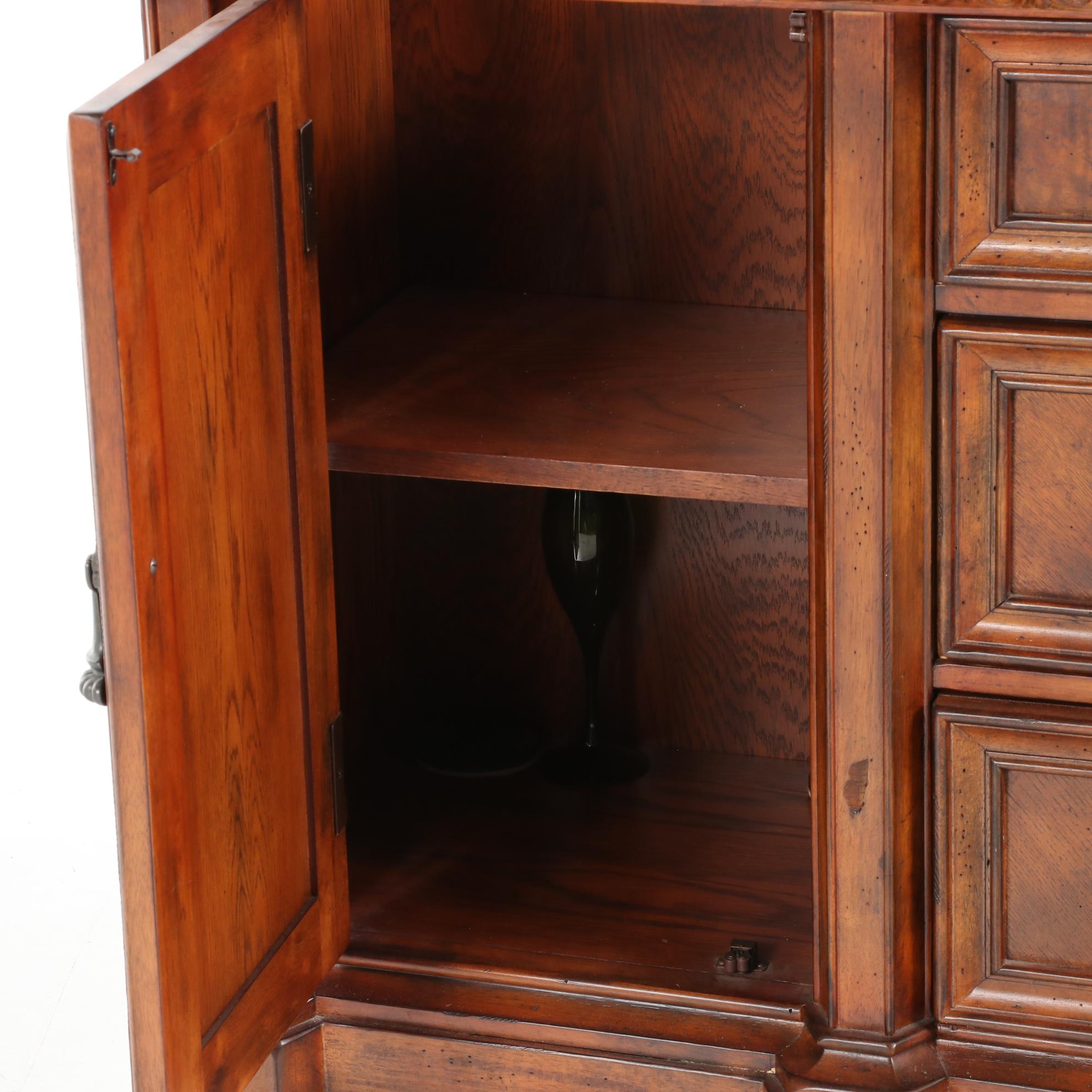 Broyhill Gothic Style Walnut-Stained China Cabinet