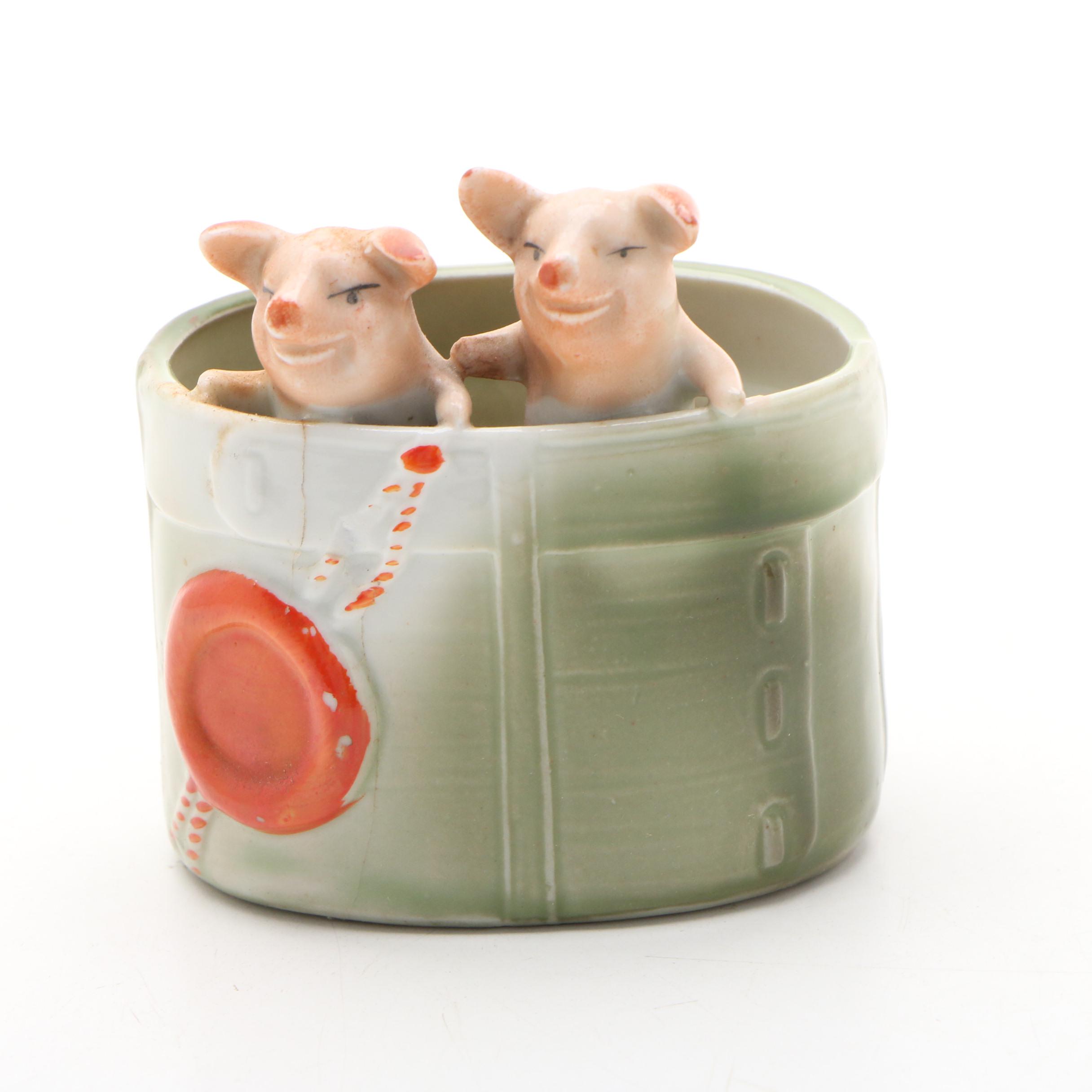 German Porcelain Pig Figurines