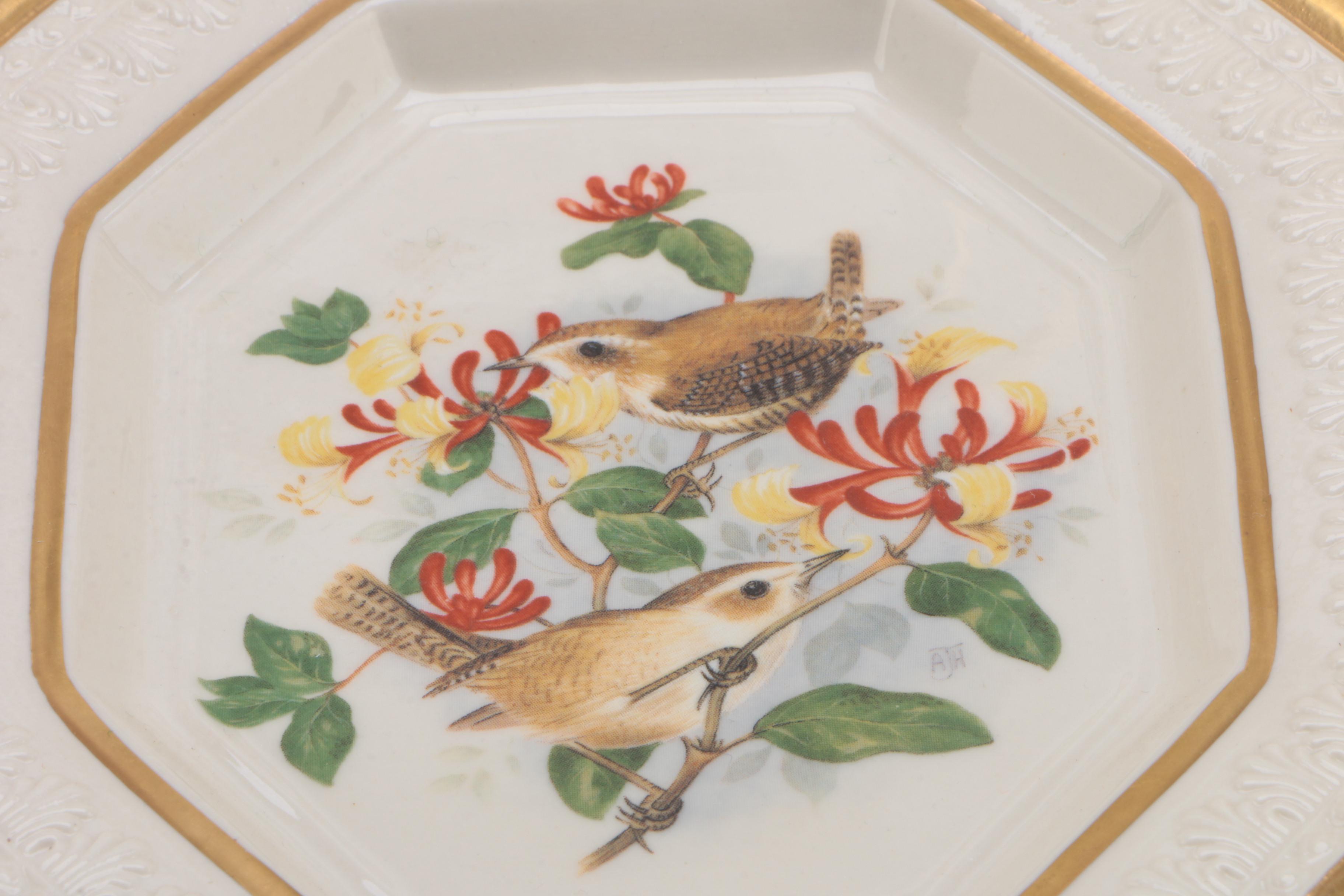Chelsea House Port Royal Porcelain Bird Motif Wall Plate Decor