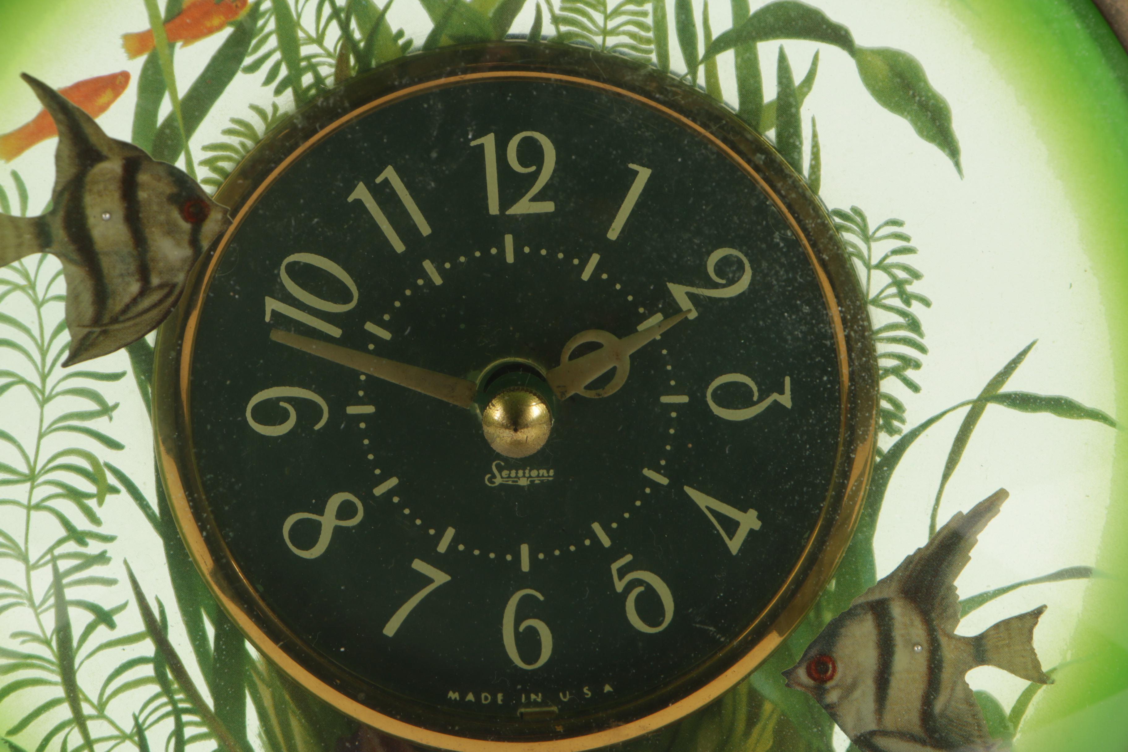 Sessions "Aquarius" Animated Fish Electric Clock, 1950s