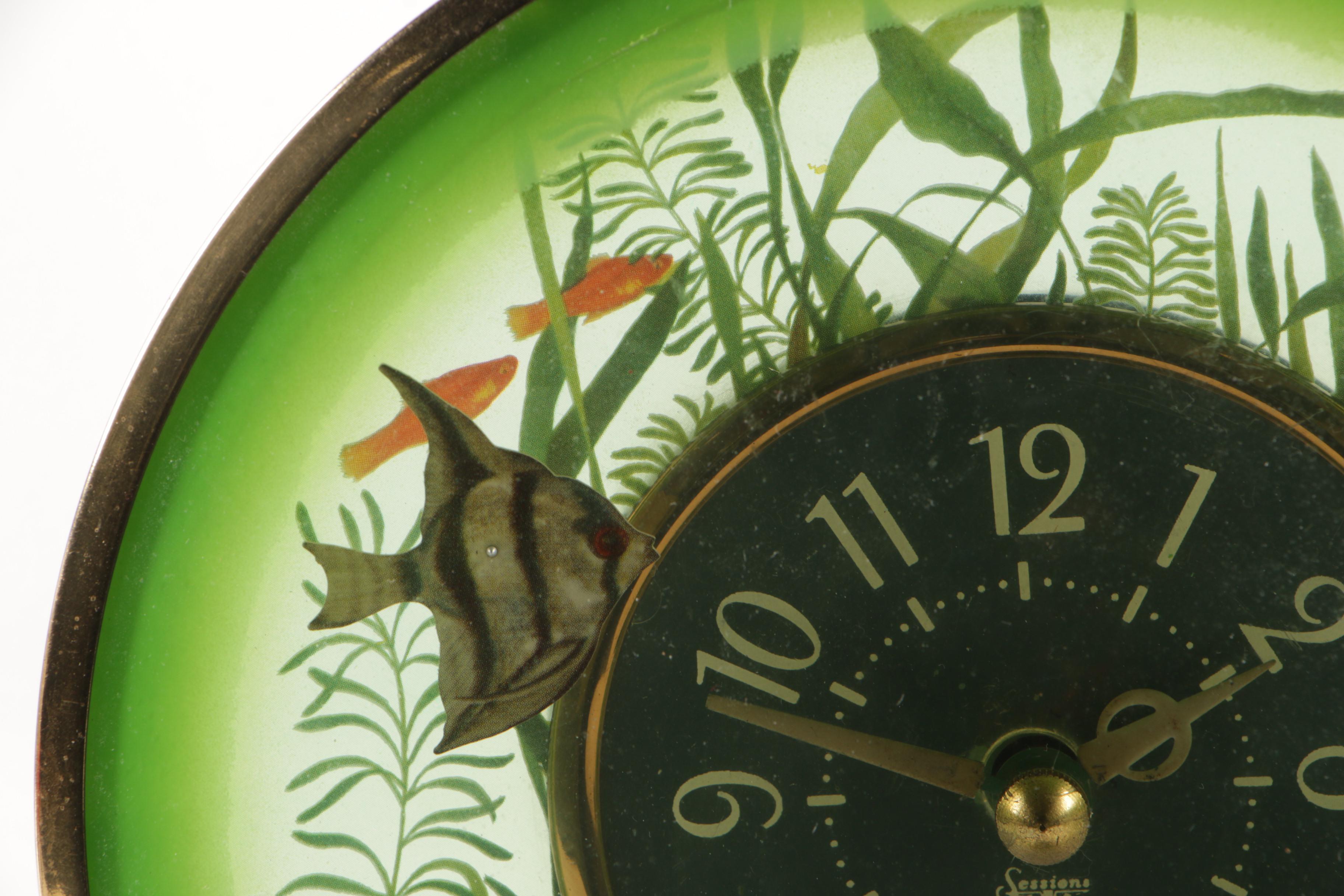 Sessions "Aquarius" Animated Fish Electric Clock, 1950s