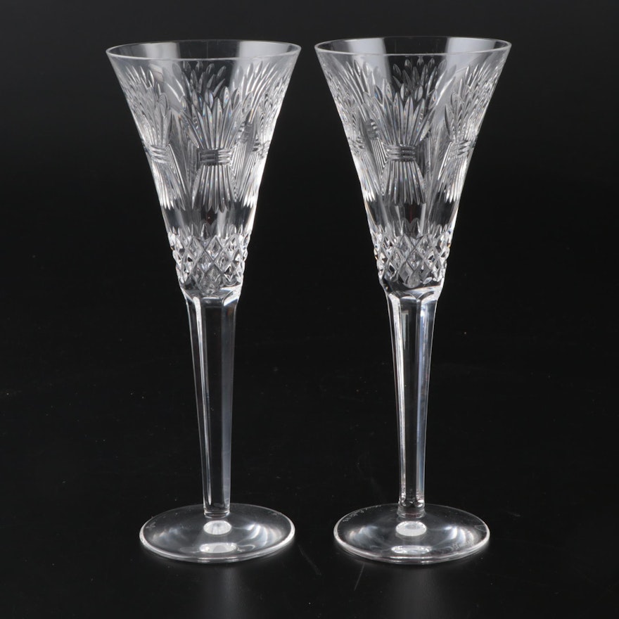 Waterford "Prosperity" Millennium Series Crystal Champagne Flutes